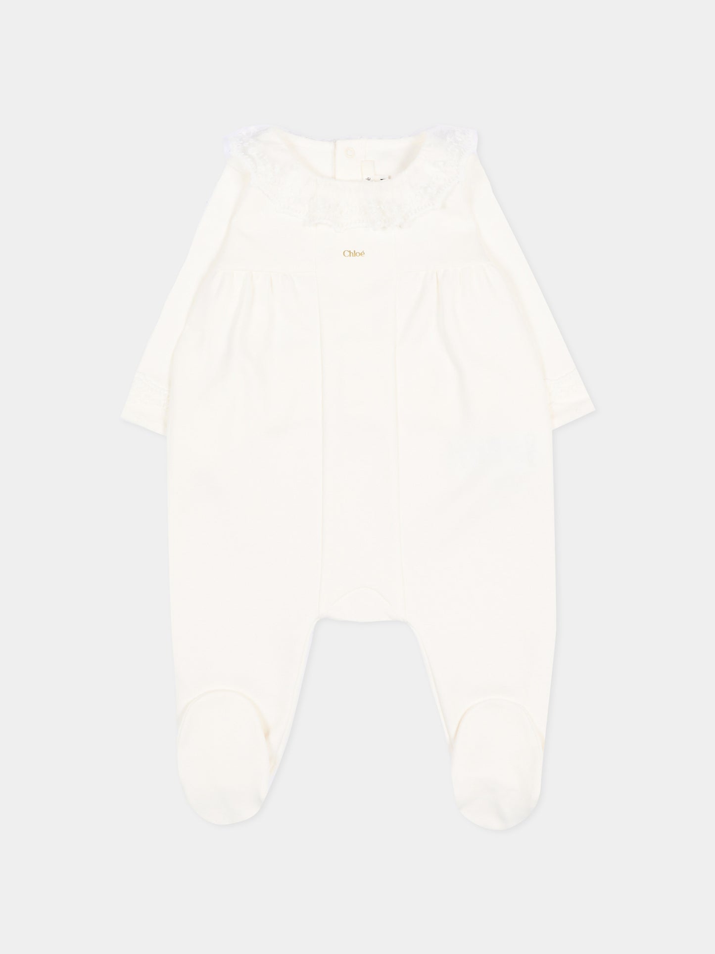 Set tutina avorio per neonata con pizzo,Chloé Kids,C20925 117