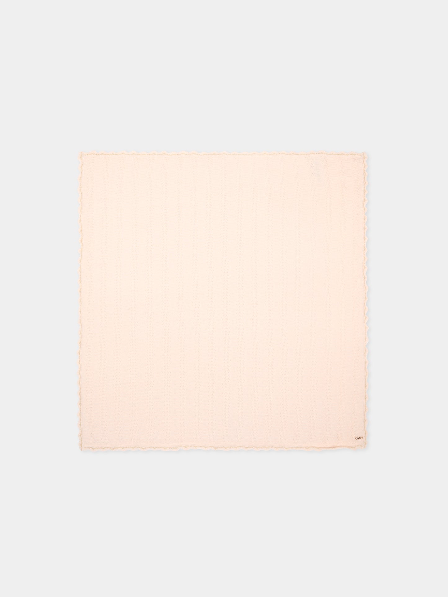 Coperta rosa per neonata traforata con logo,Chloé Kids,C20940 440