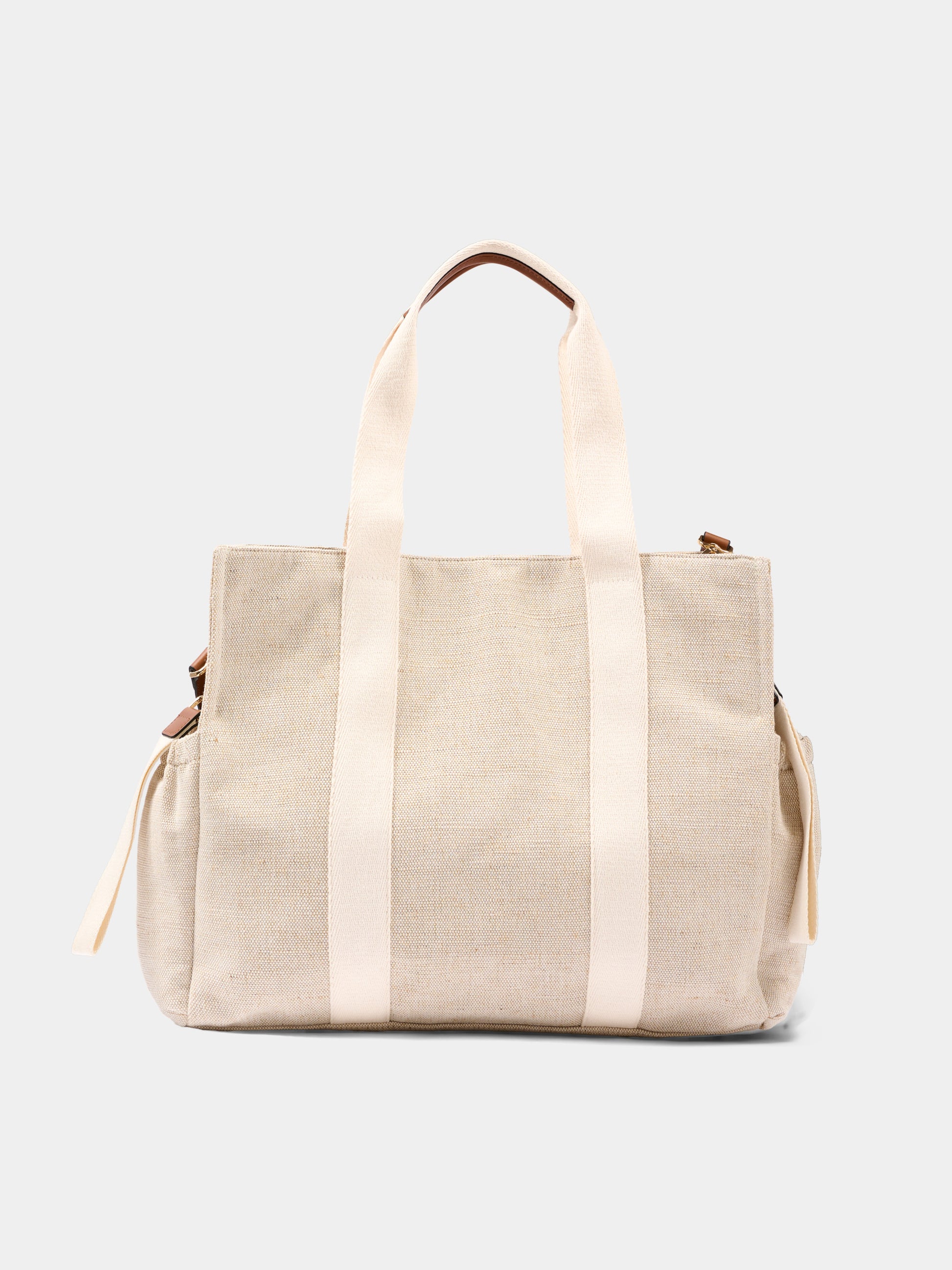 Borsa mamma avorio per neonati con logo,Chloé Kids,C20941 117