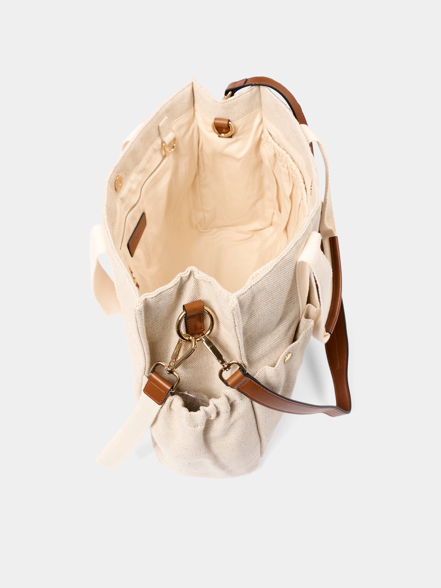 Borsa mamma avorio per neonati con logo,Chloé Kids,C20941 117