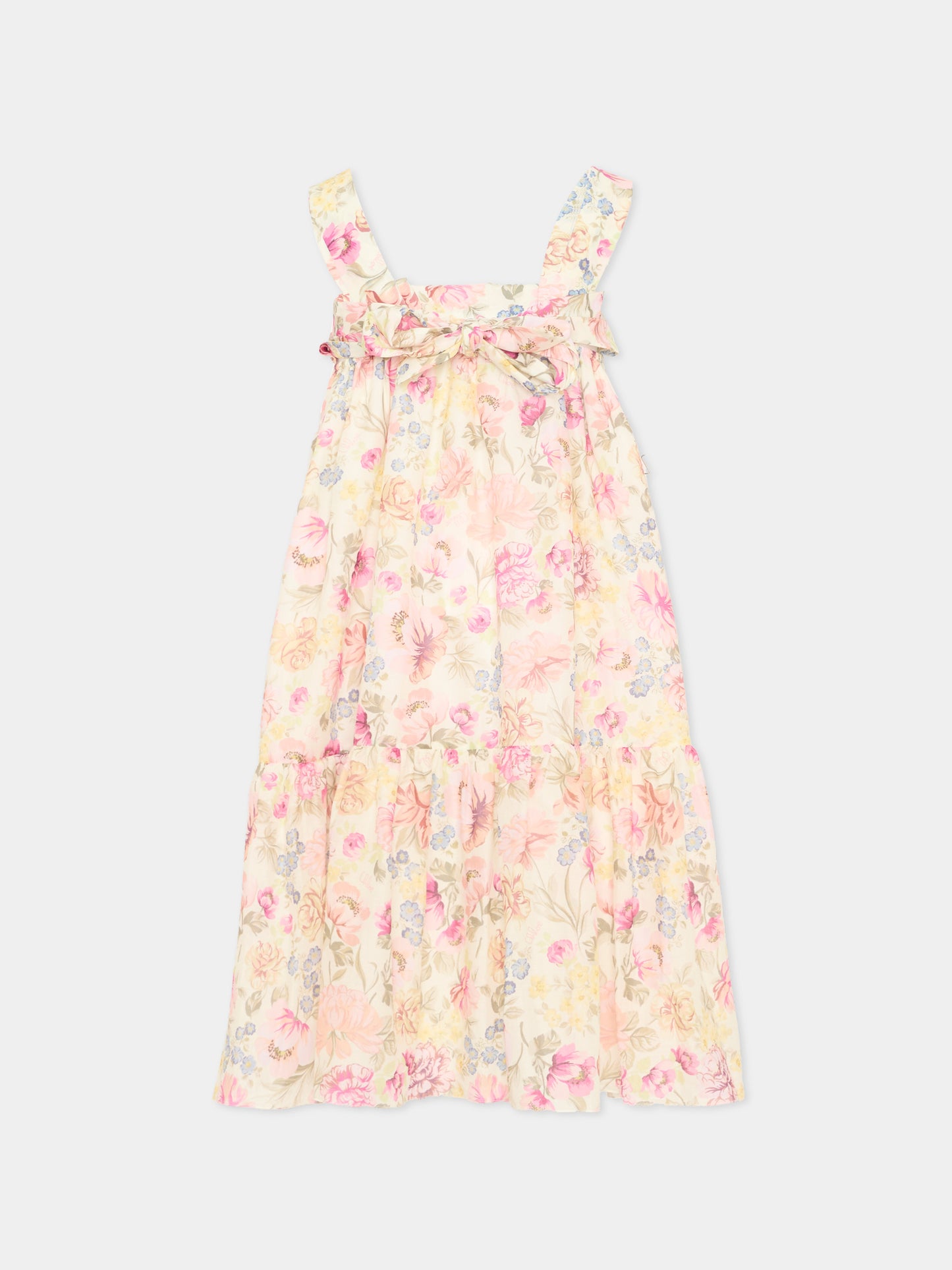 Vestito multicolor per bambina floreale,Chloé Kids,C21229 Z41
