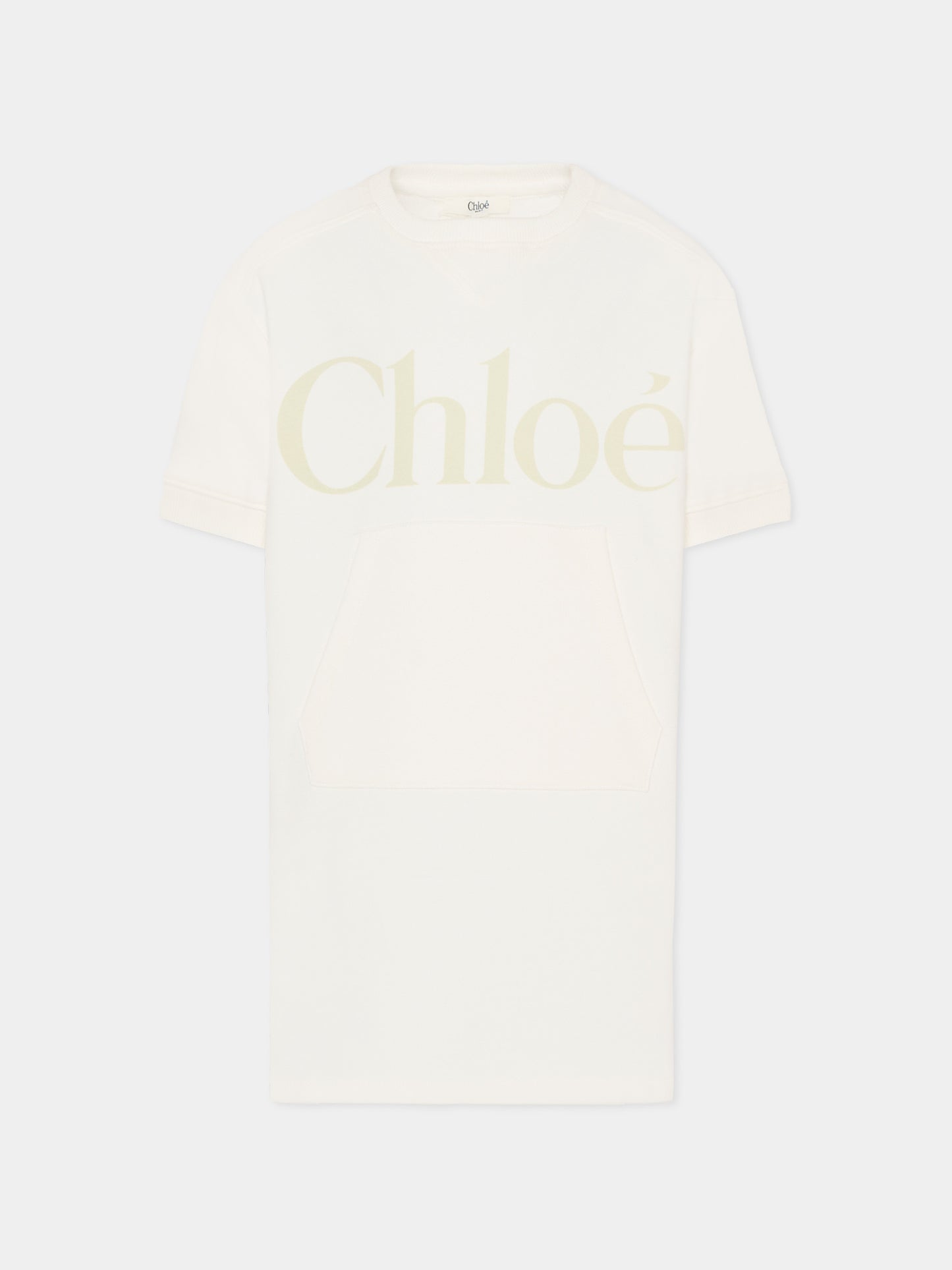 Vestito avorio per bambina con logo,Chloé Kids,C21230 117