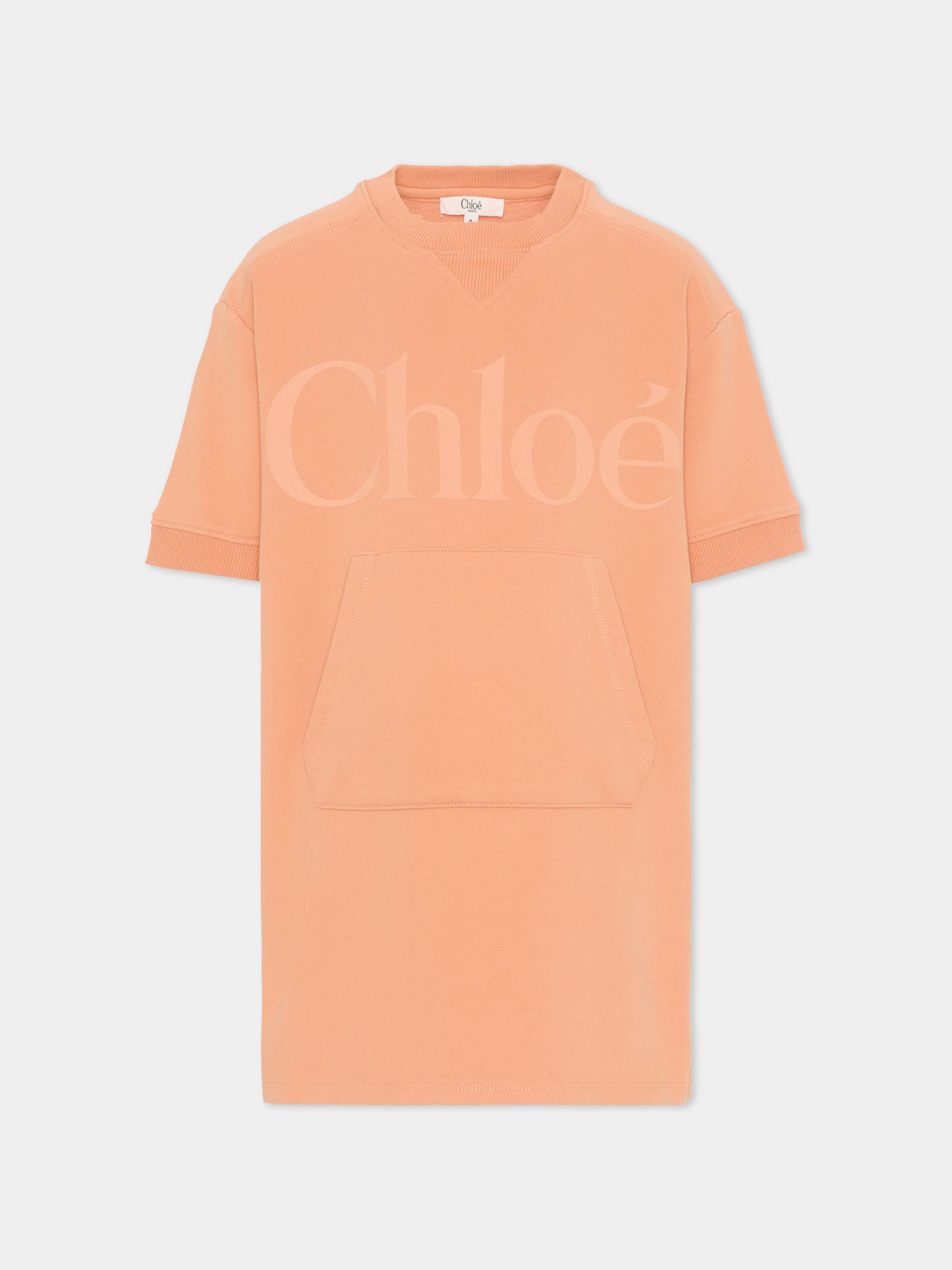 Vestito arancione per bambina con logo,Chloé Kids,C21230 43A