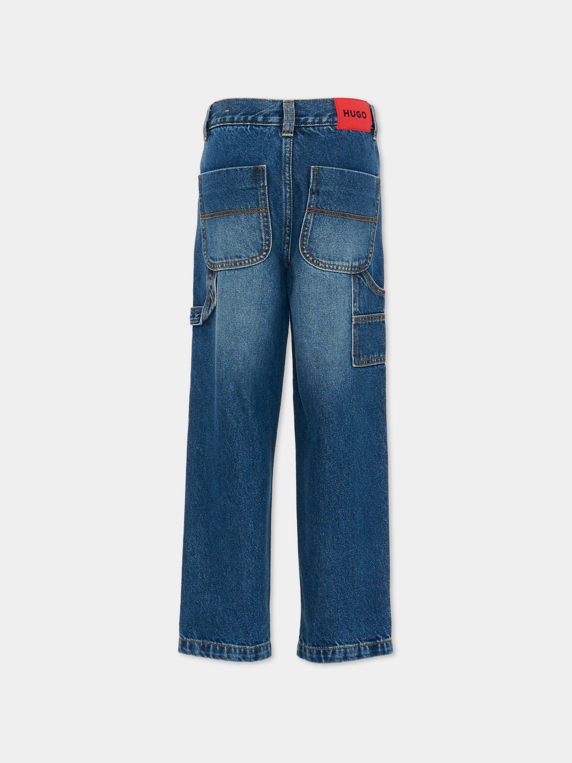 Jeans denim per bambino cargo,Hugo,G00985 Z25