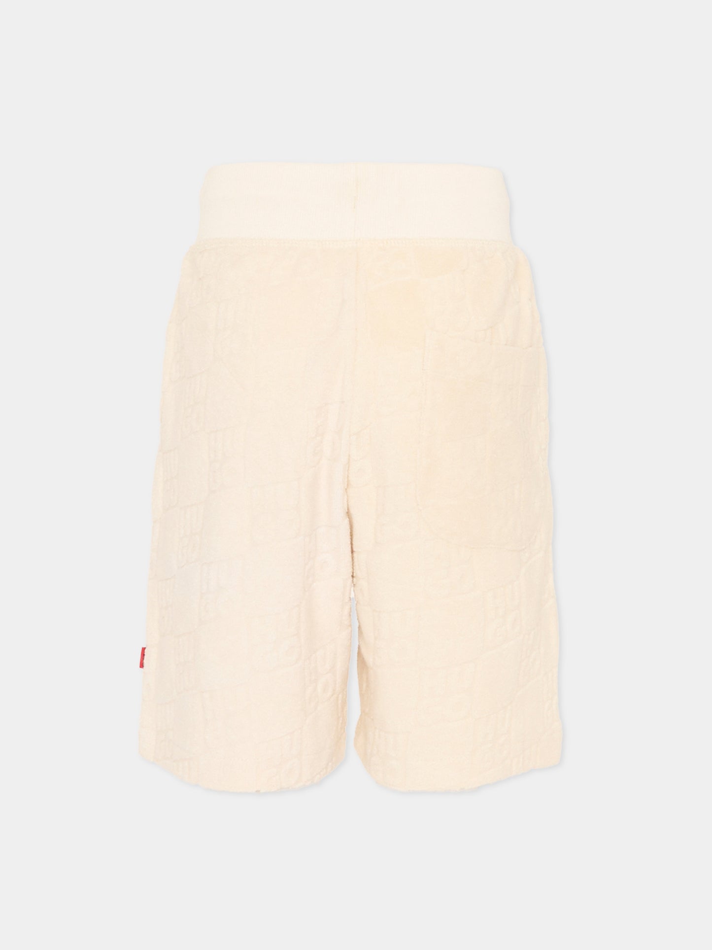 Shorts sportivi avorio per bambino logati,Hugo,G00998 153