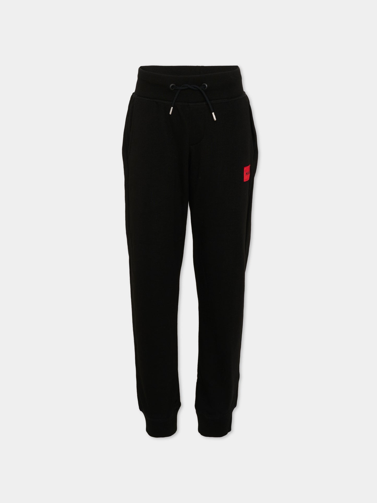 Pantaloni sportivi nero per bambino,Hugo,G01182 09B