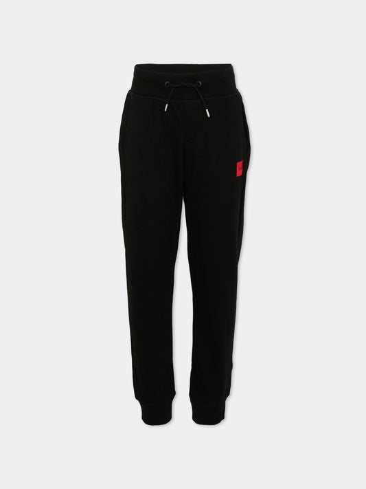 Pantaloni sportivi nero per bambino,Hugo,G01182 09B