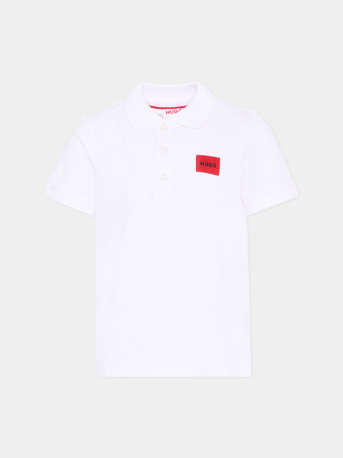Polo bianca HUGO per bambino con logo,Hugo,G01186 10P