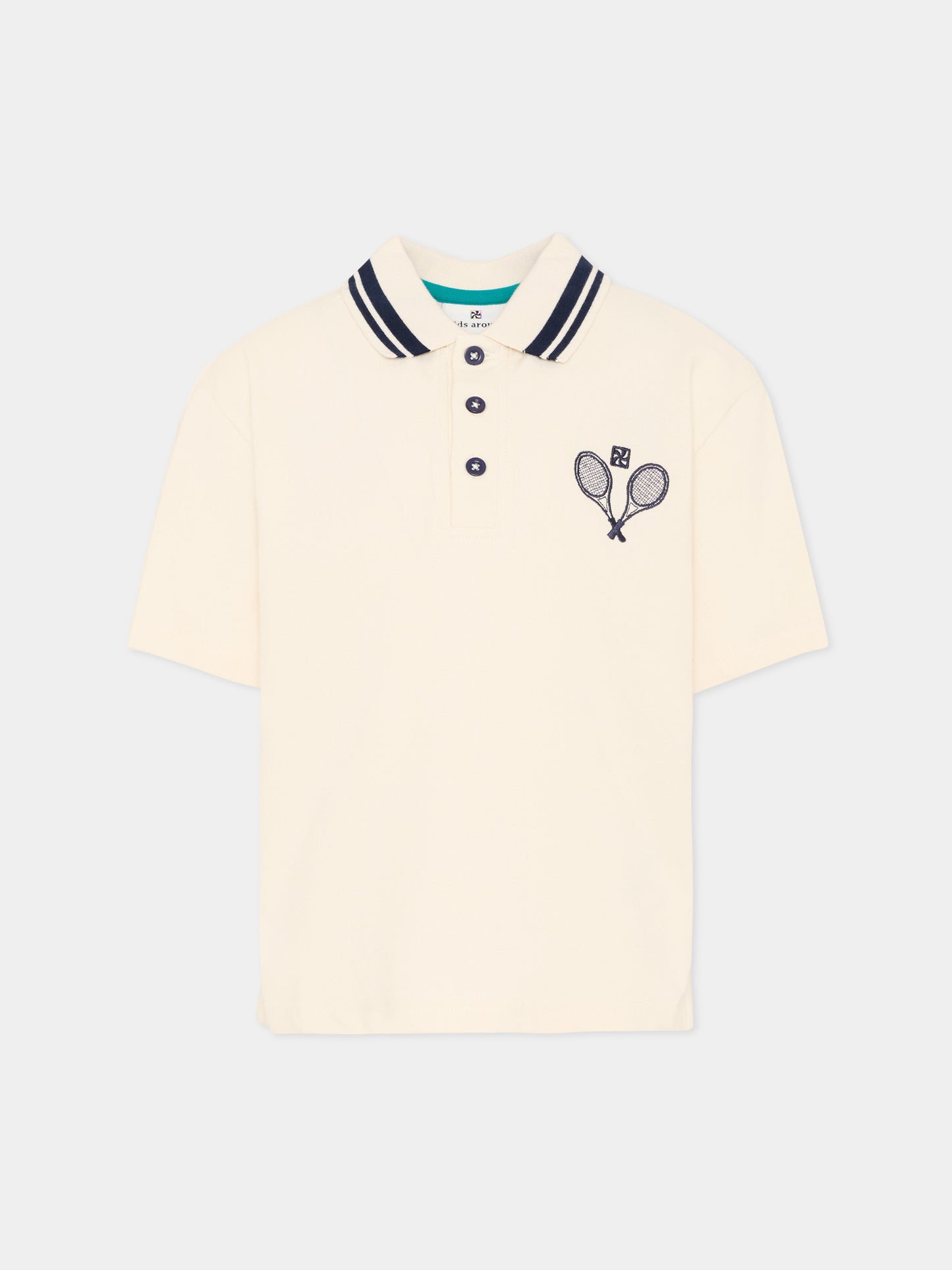 Polo avorio per bambini stampa tennis,Kids Around,L00040 148