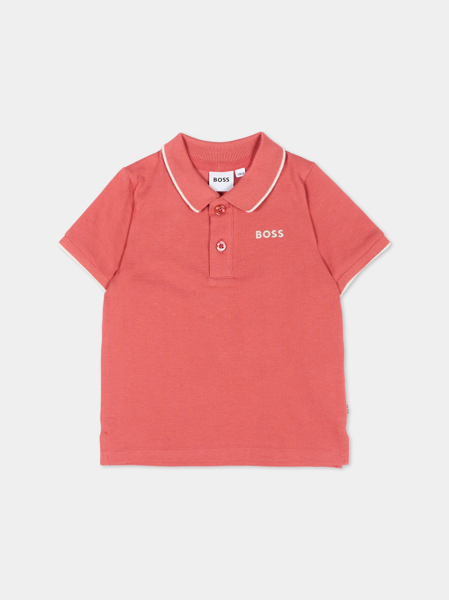 Polo bordeaux per neonato con logo,Boss,J52713 48B