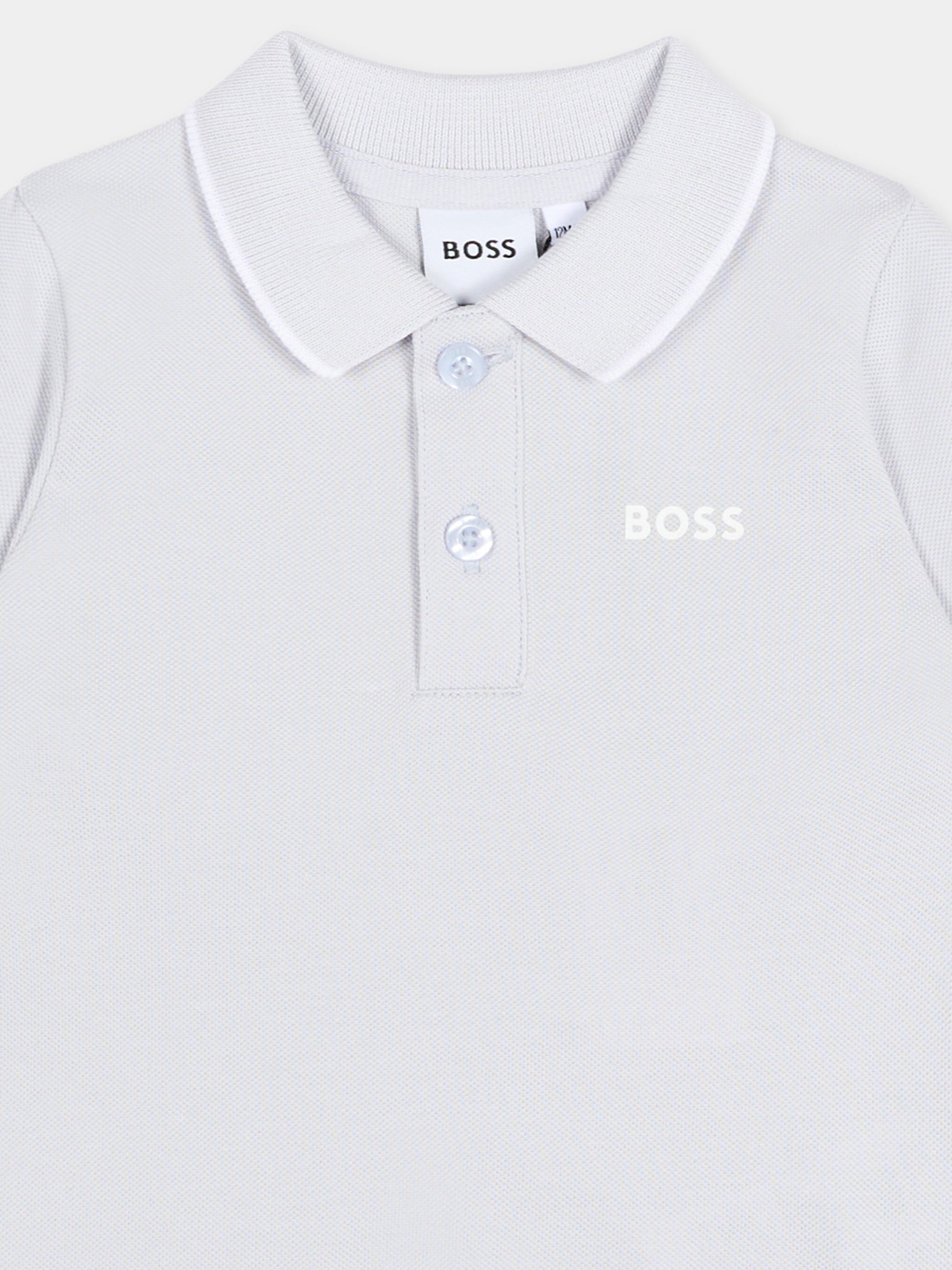 Polo celeste per neonato con logo,Boss,J52713 78K