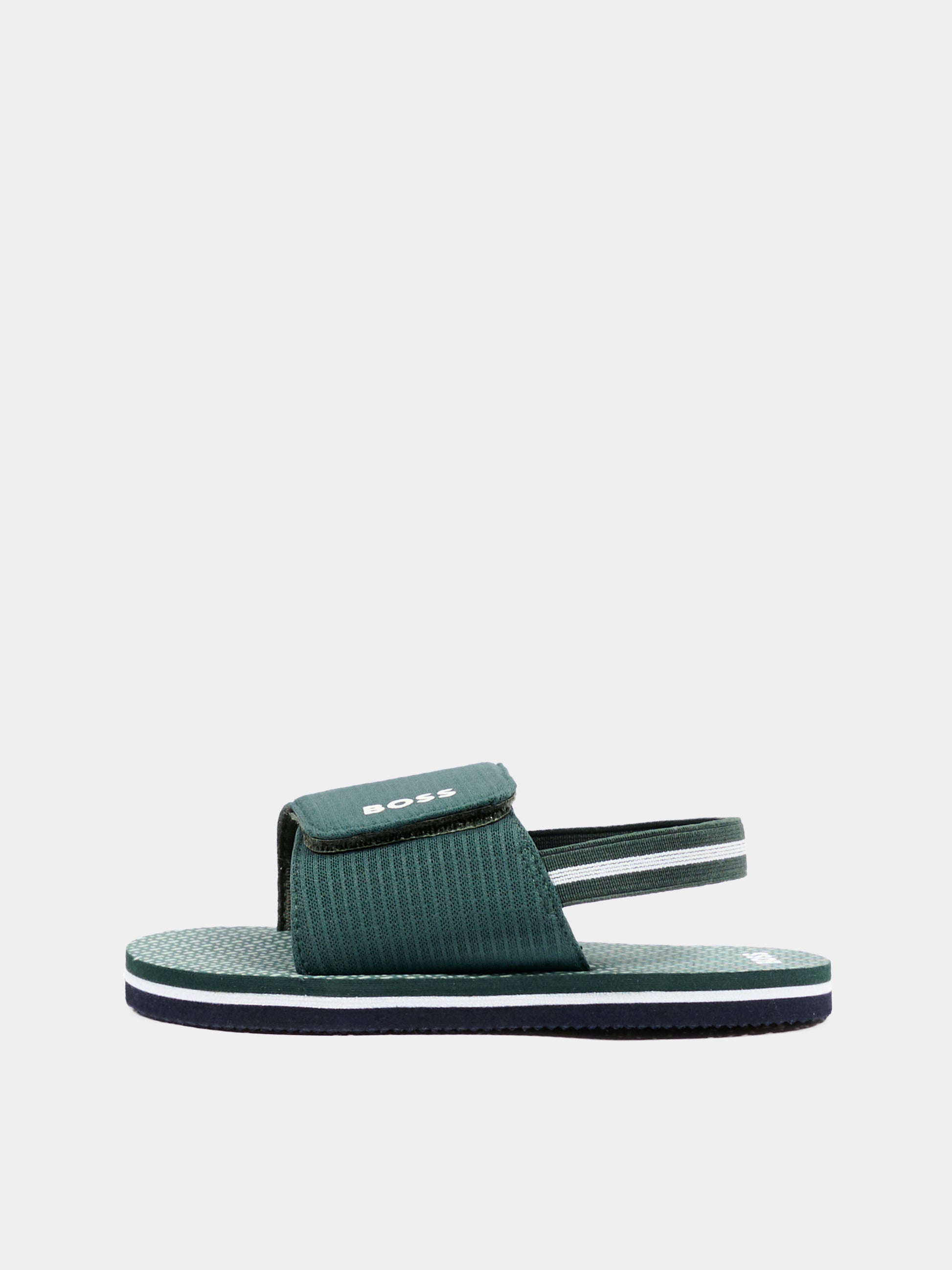 Sandali verdi per bambino con logo,Boss,J52820 68C