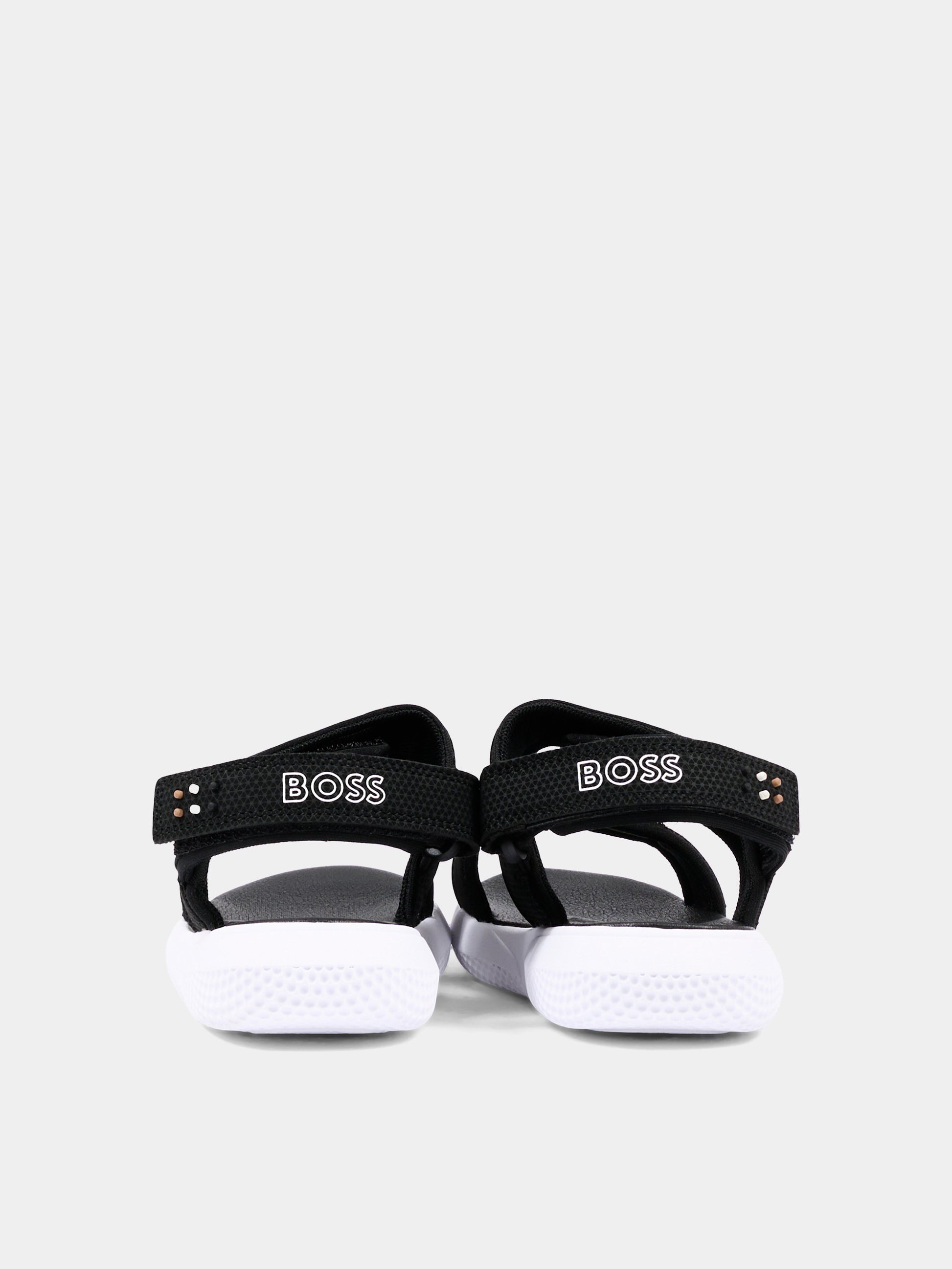 Sandali neri per bambino con logo,Boss,J52823 09B