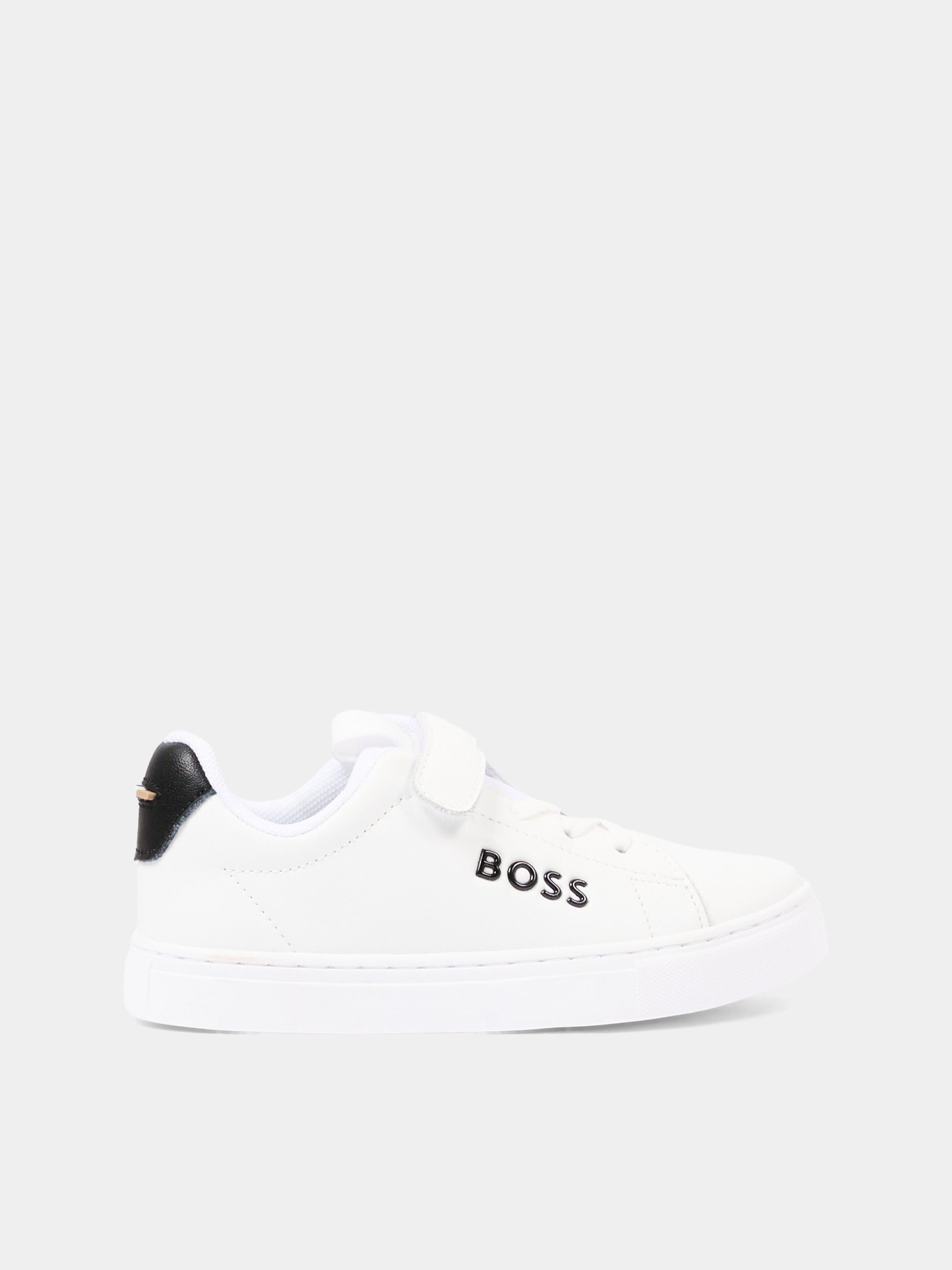 Sneakers bianche per bambino con logo,Boss,J52824 10P