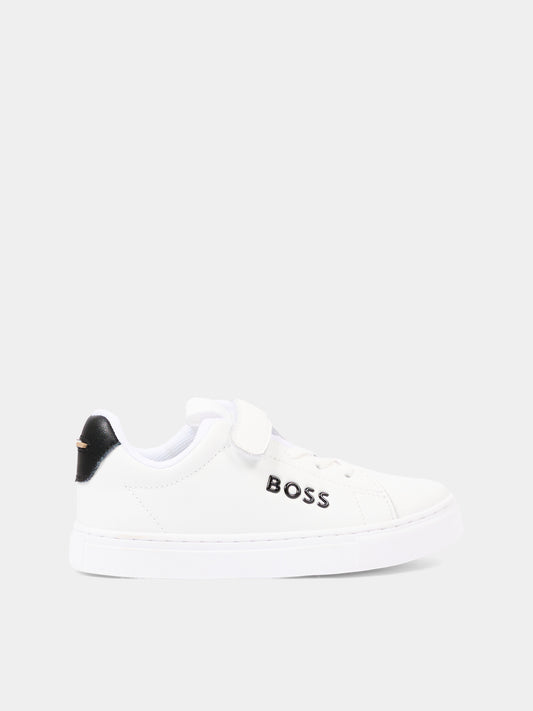 Sneakers bianche per bambino con logo,Boss,J52824 10P