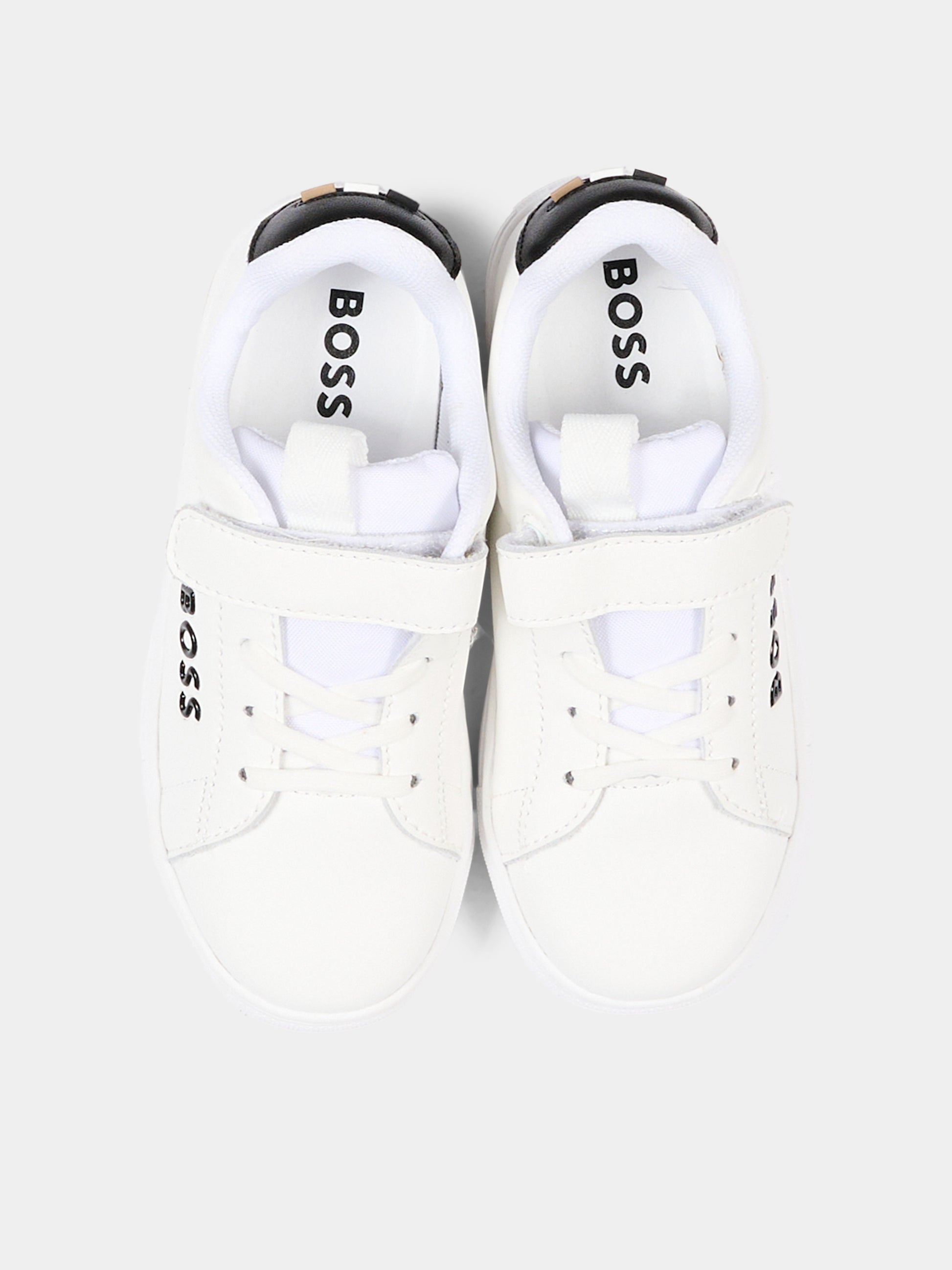 Sneakers bianche per bambino con logo,Boss,J52824 10P