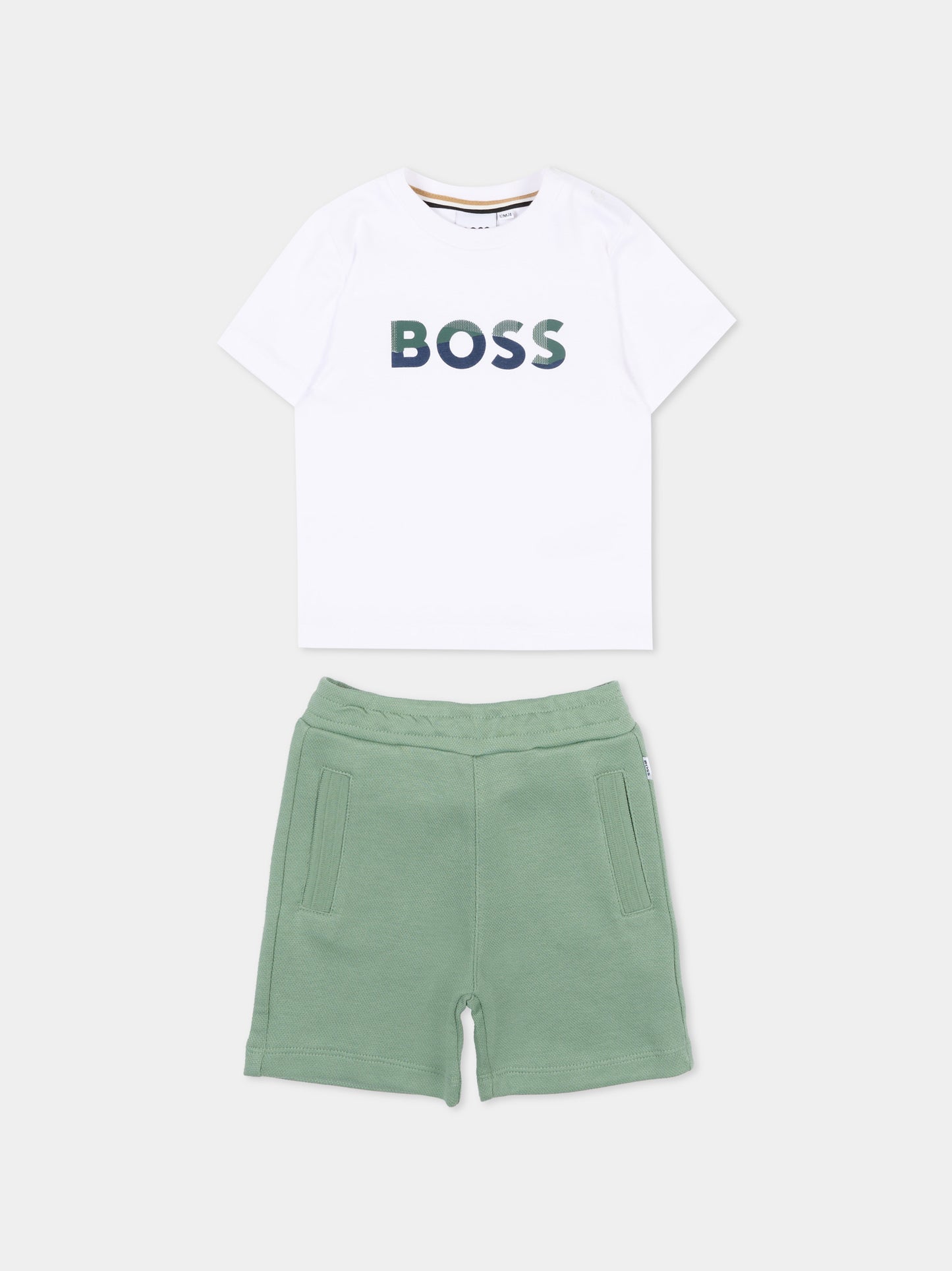 Completo sportivo multicolor per neonato con logo,Boss,J52851 64U