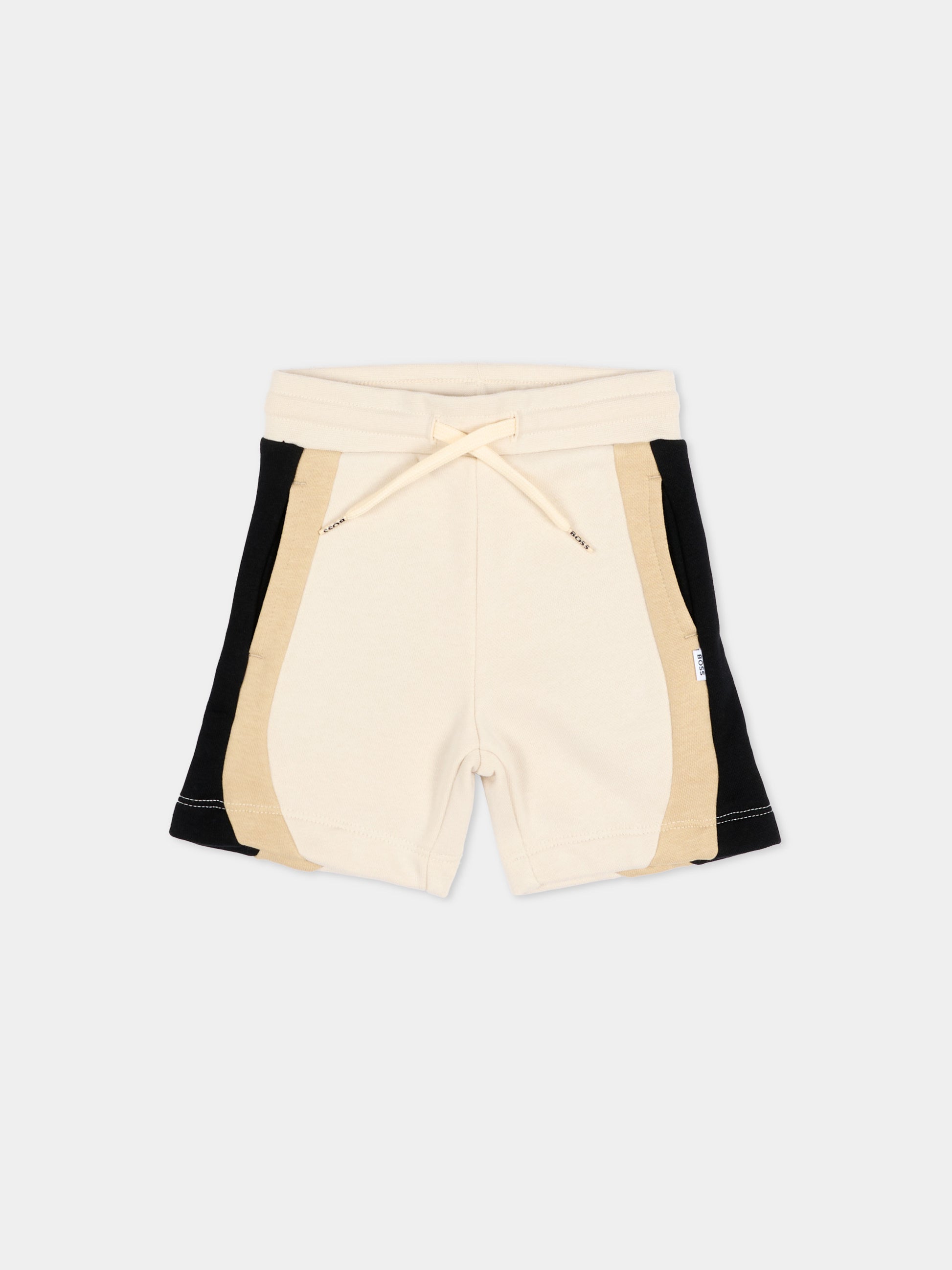 Shorts sportivi beige per neonato,Boss,J52873 21C