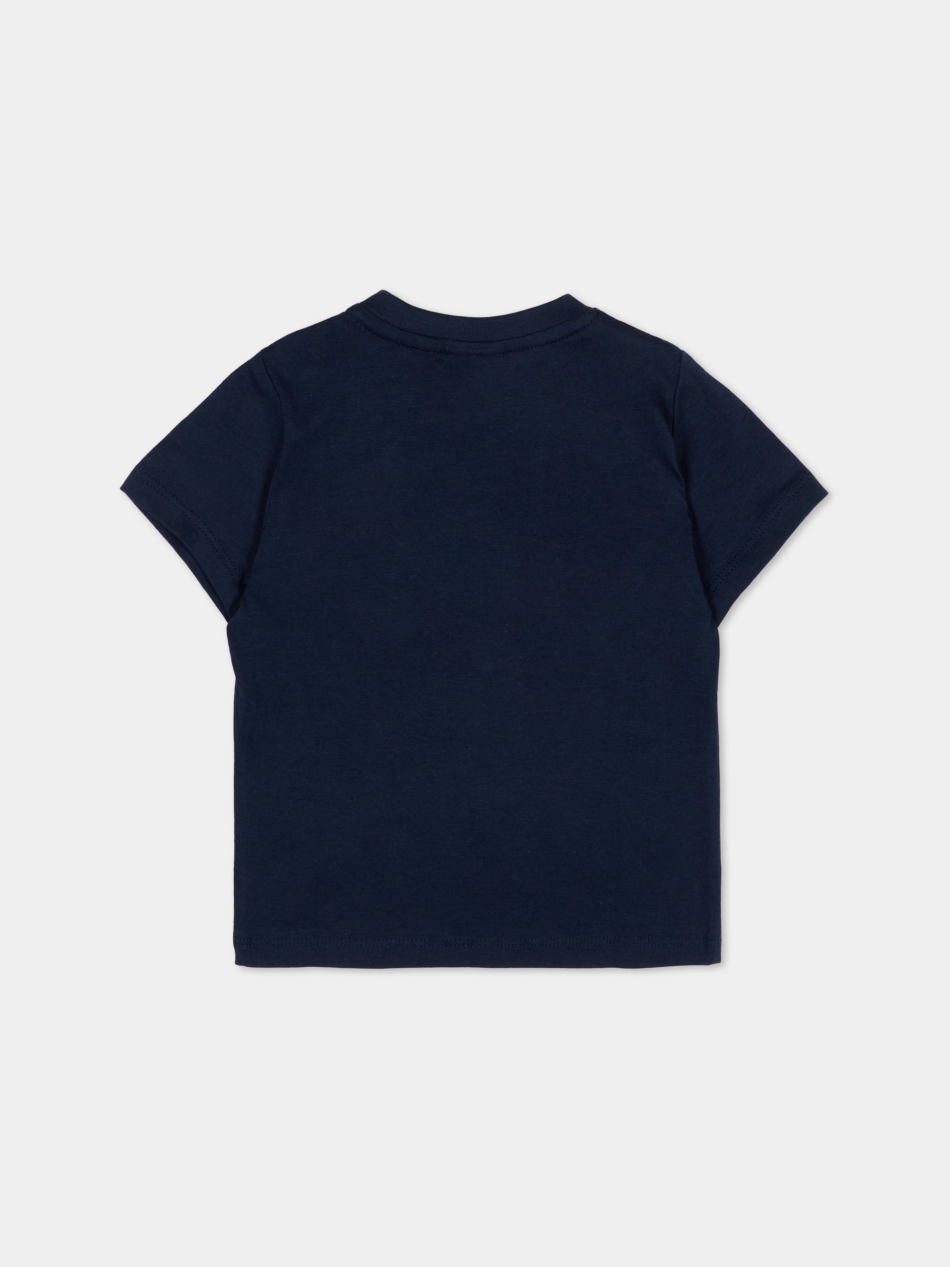 T-Shirt blu per neonato con logo,Boss,J52882 849