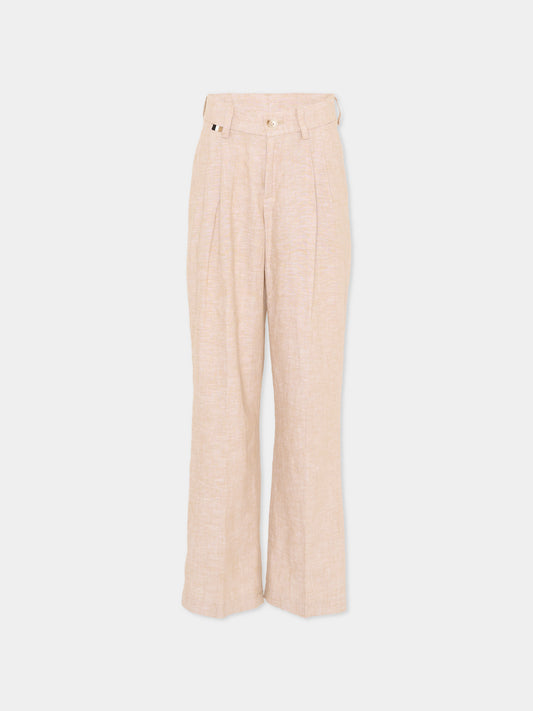 Pantaloni eleganti beige per bambino,Boss,J52917 249