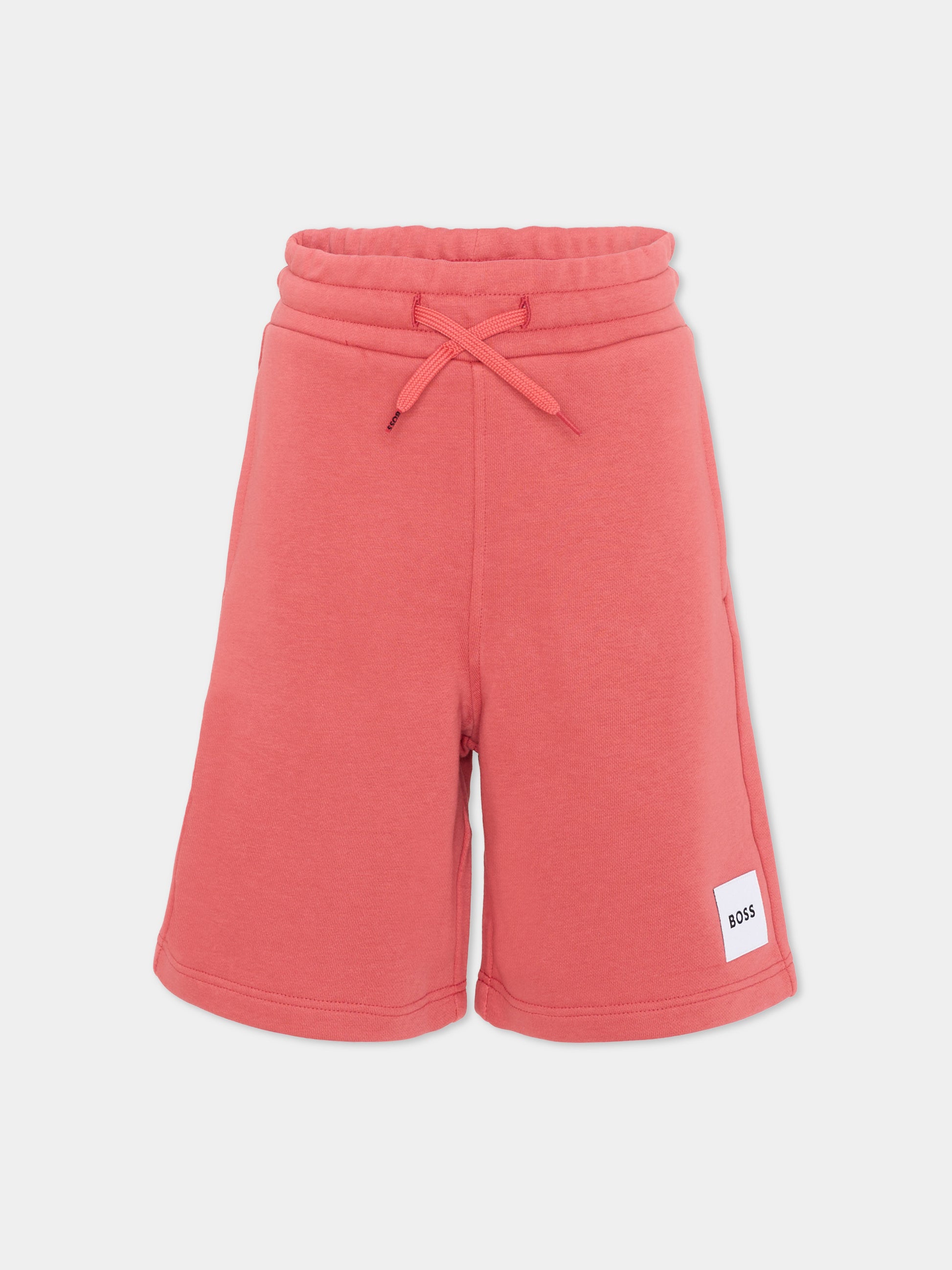 Shorts sportivi bordeaux per bambino,Boss,J52928 48B
