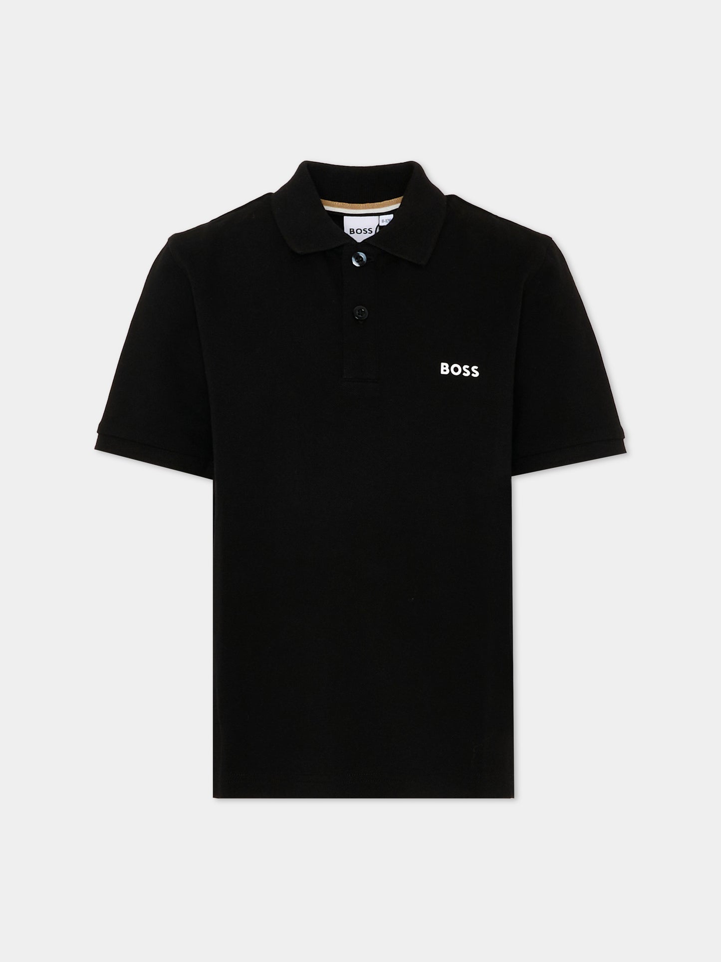 Polo nera per bambino con logo,Boss,J52954 09B
