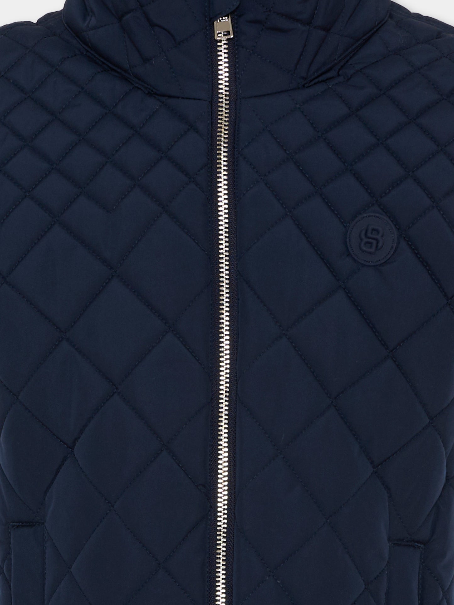 Gilet blu per bambino trapuntato,Boss,J53003 849