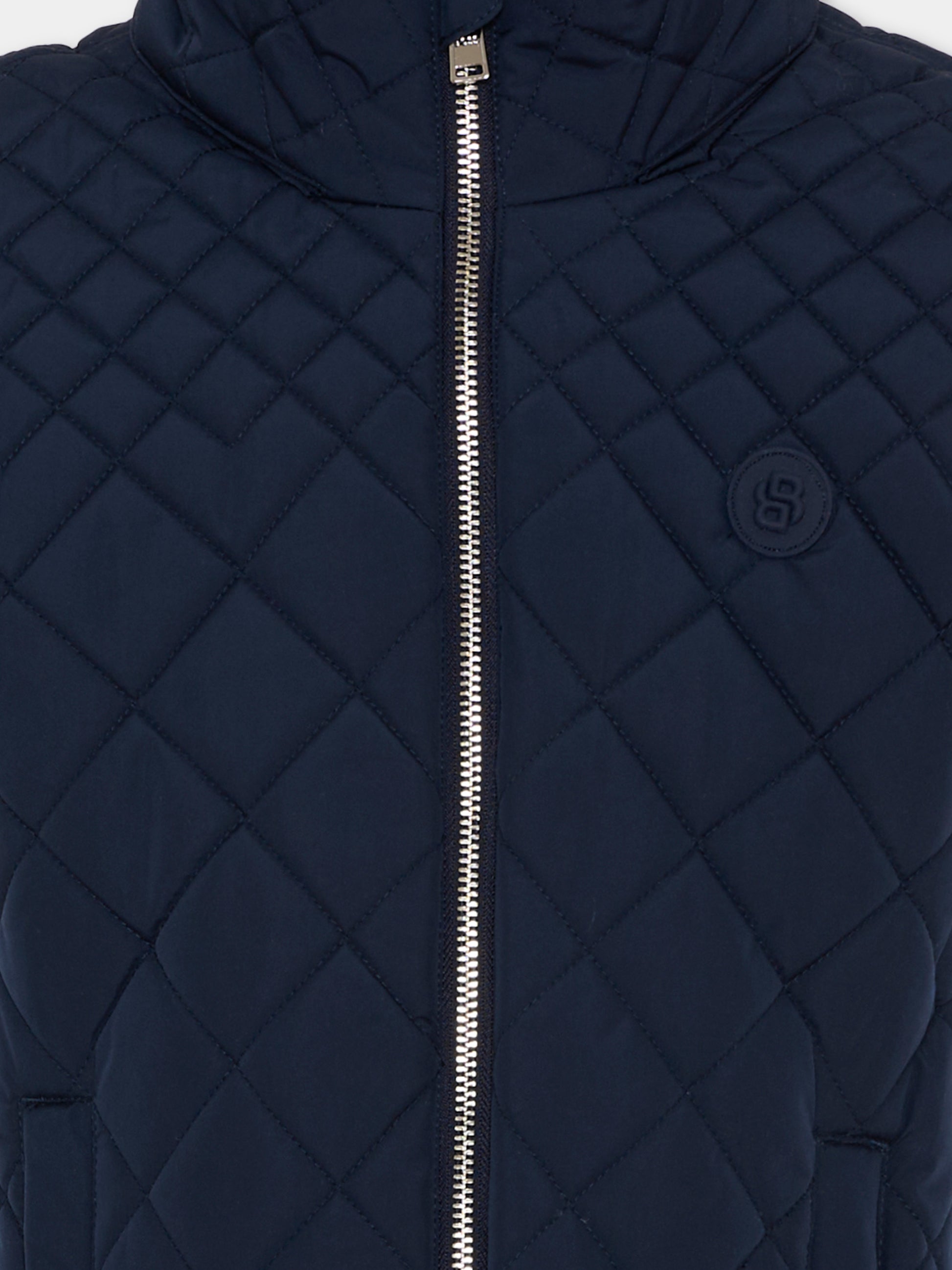 Gilet blu per bambino trapuntato,Boss,J53003 849