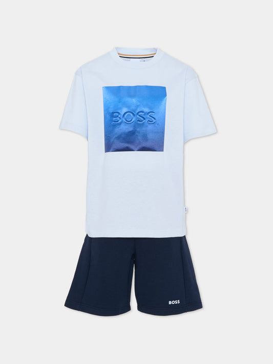 Completo blu per bambino con logo,Boss,J53007 78K