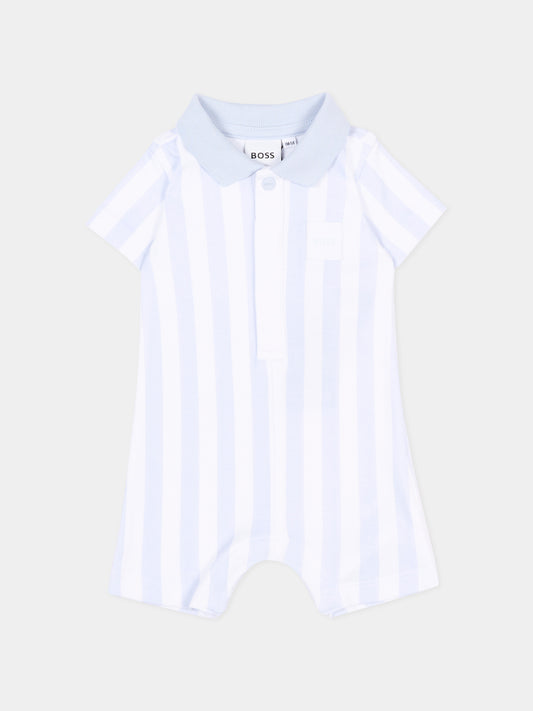 Pagliaccetto celeste a righe per neonato,Boss,J53032 771