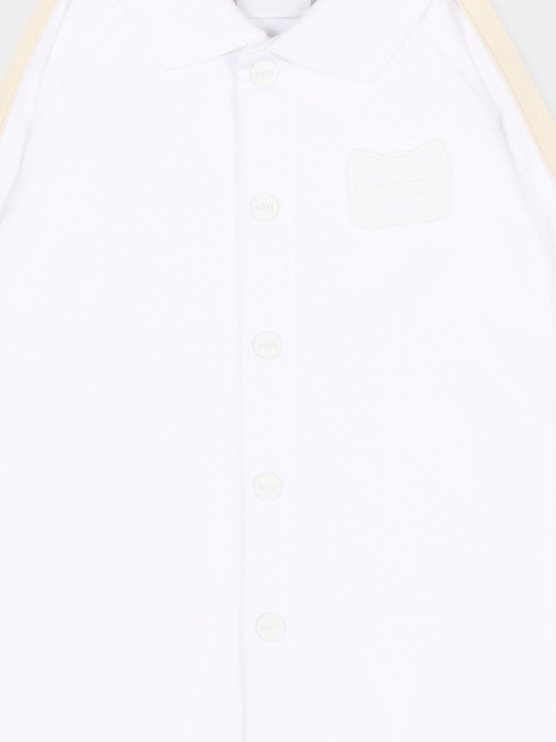 Tutina avorio per neonato con logo,Boss,J53041 10P