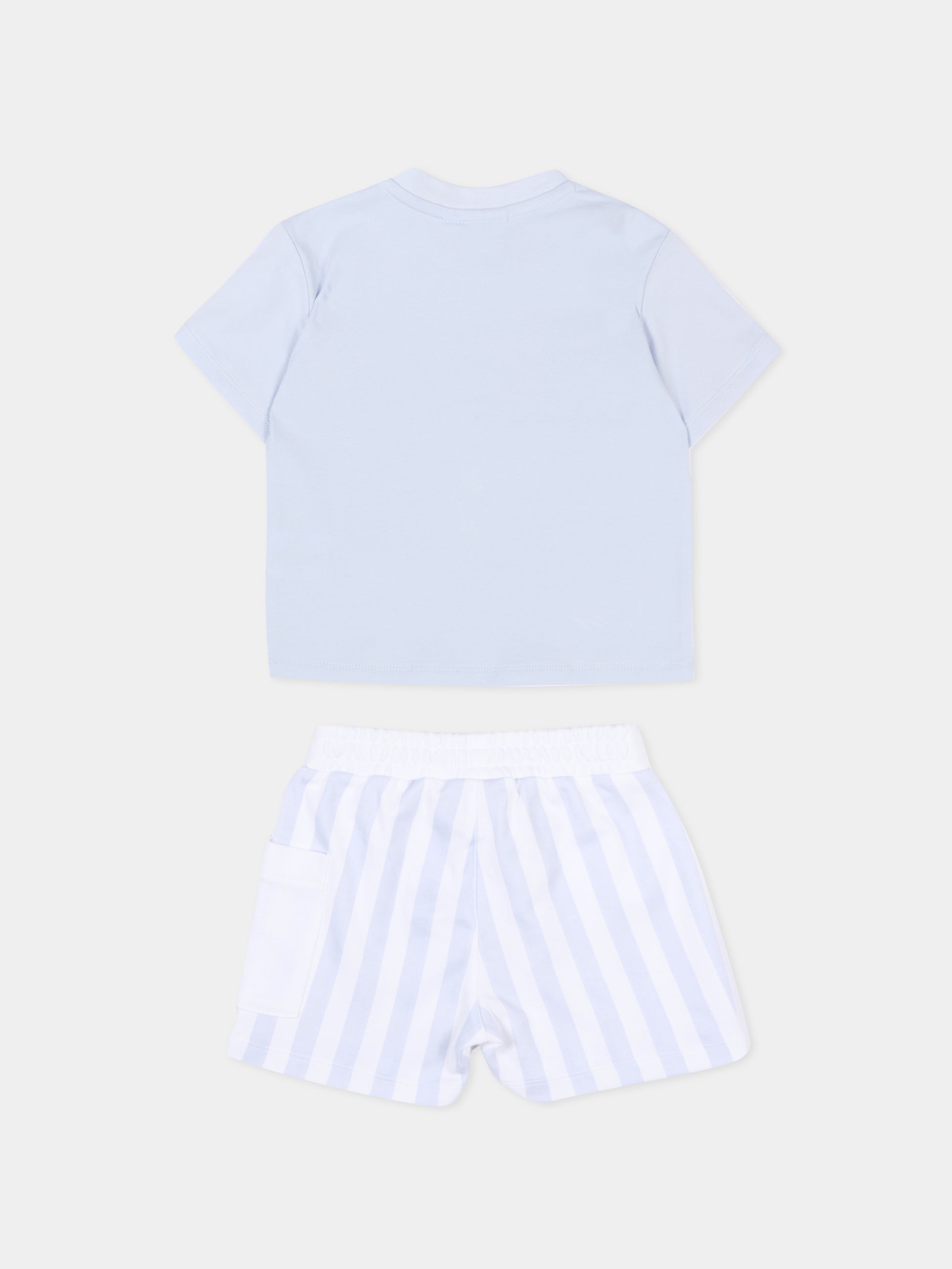 Completo sportivo celeste per neonato a righe,Boss,J53048 771