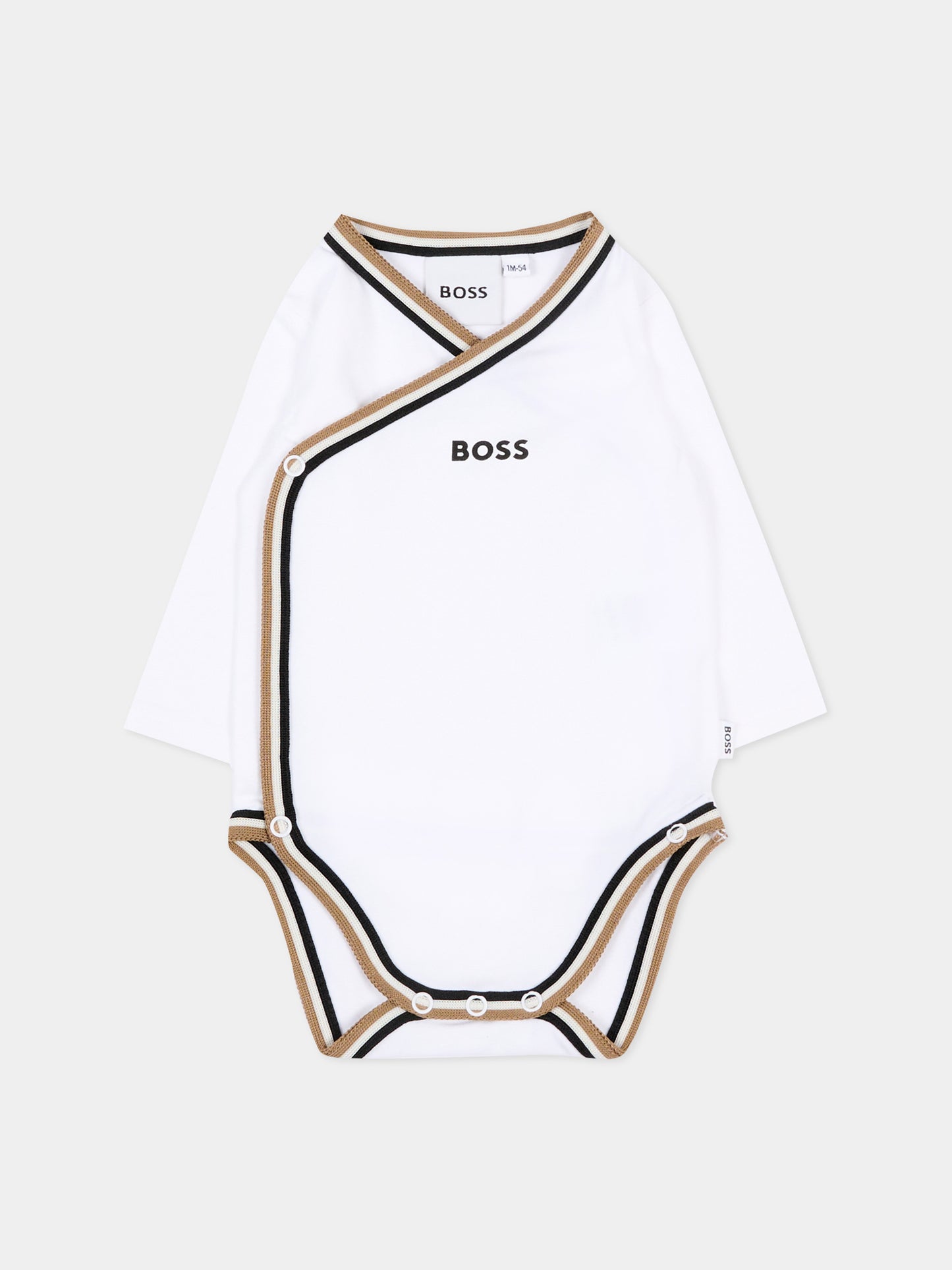 Set tutine bianco per neonato con logo,Boss,J53055 10P