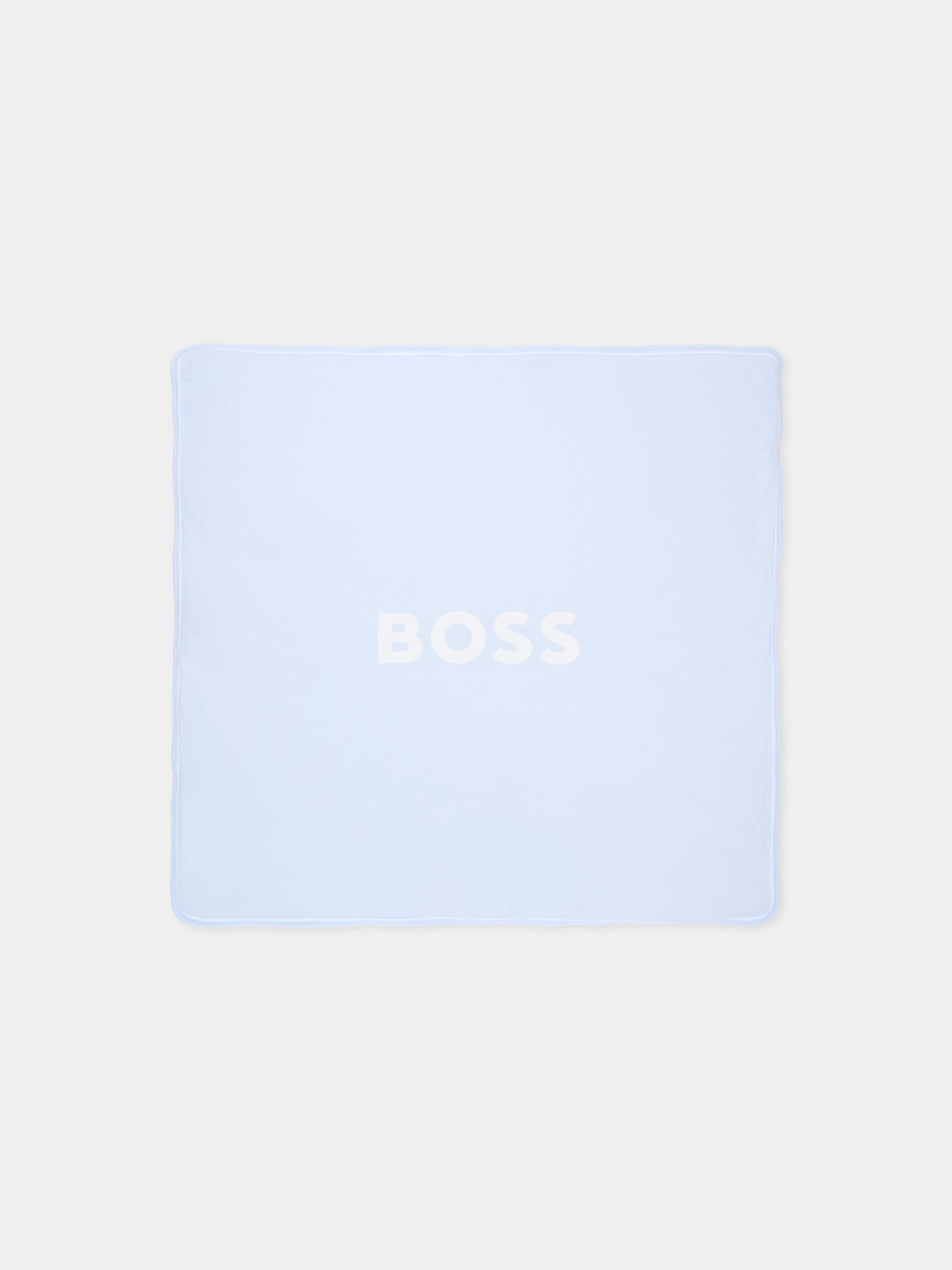 Coperta celeste per neonato con logo,Boss,J53093 771