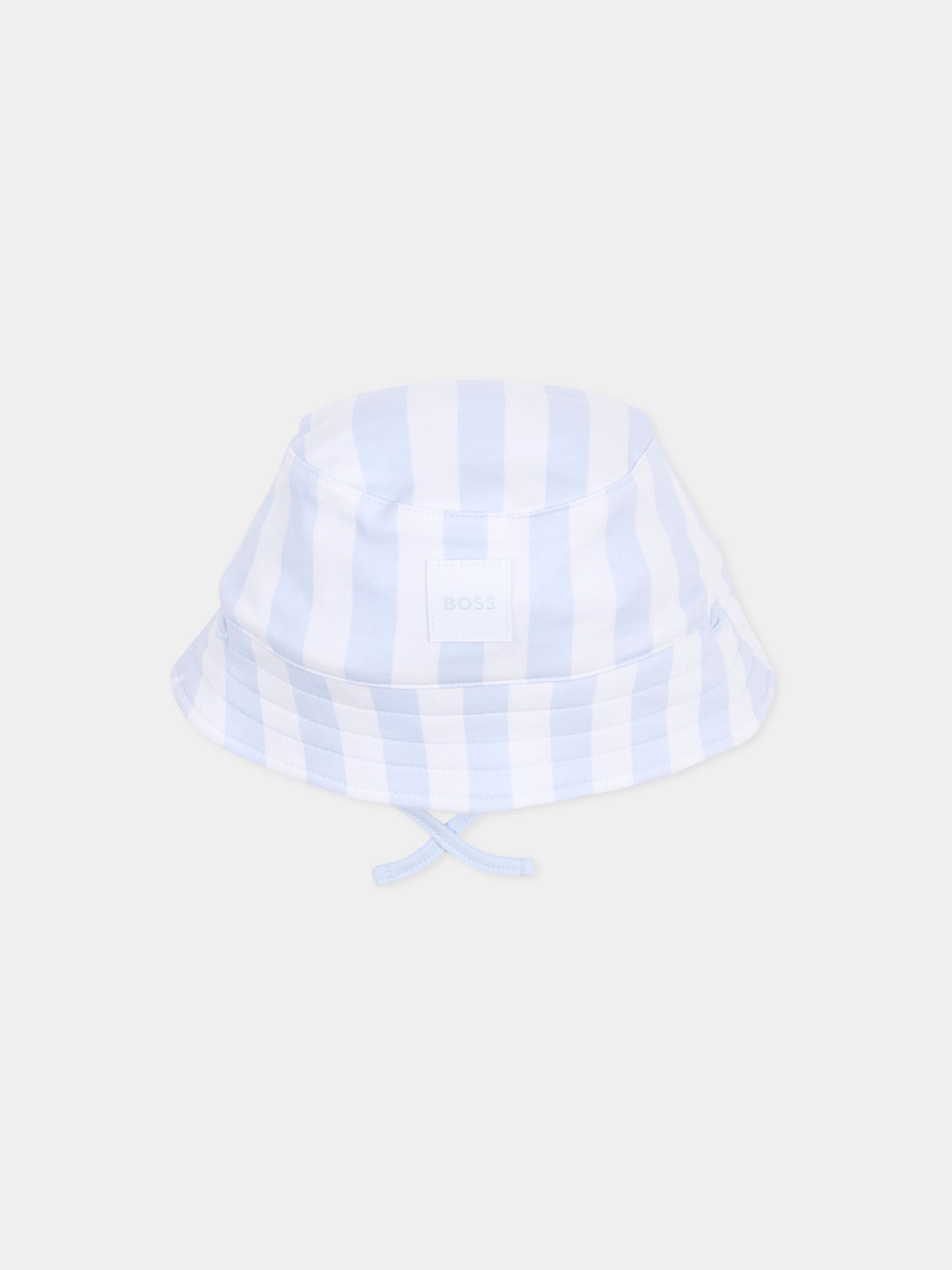 Cloche reversibile celeste per neonato con logo,Boss,J53097 771