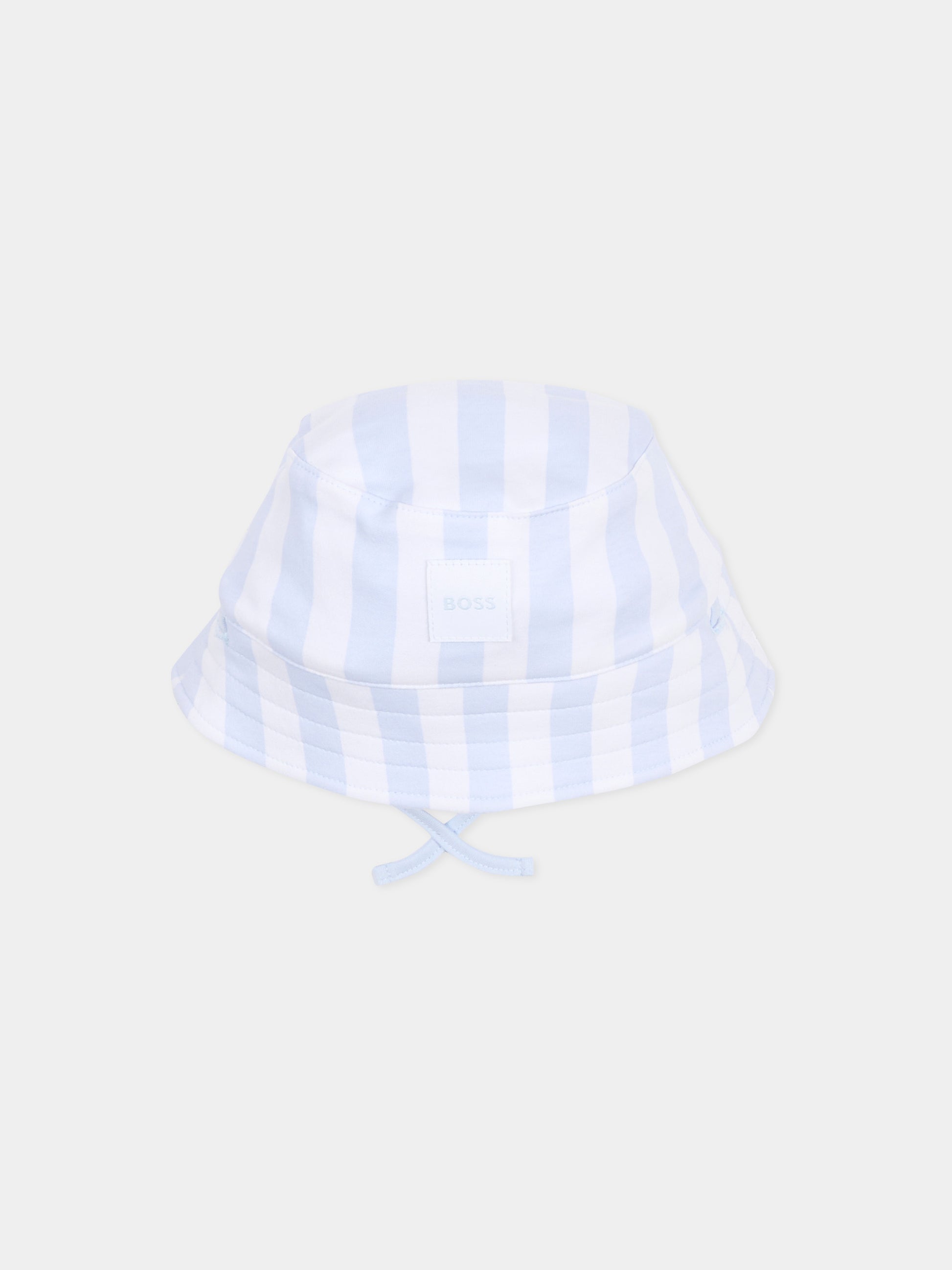 Cloche reversibile celeste per neonato con logo,Boss,J53097 771