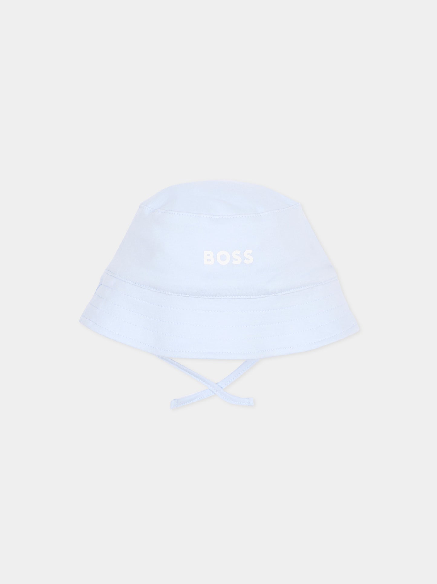 Cloche reversibile celeste per neonato con logo,Boss,J53097 771