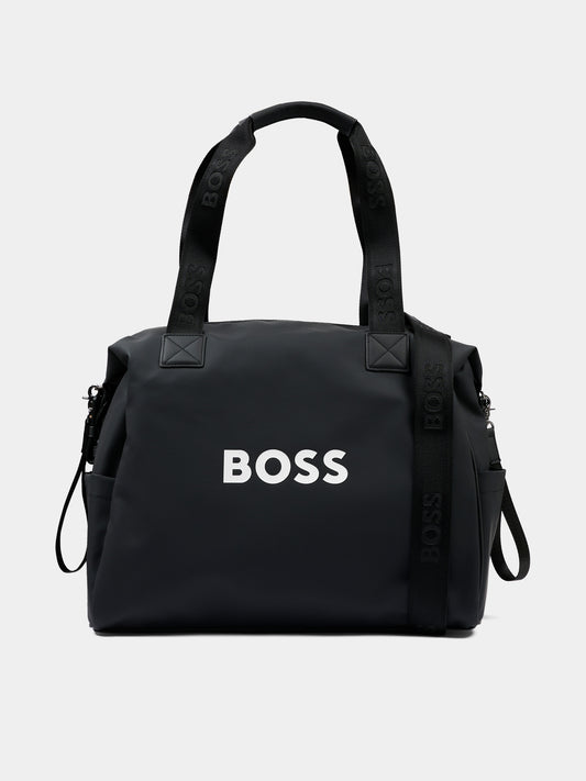 Borsa mamma nera per neonato con logo,Boss,J53110 09B