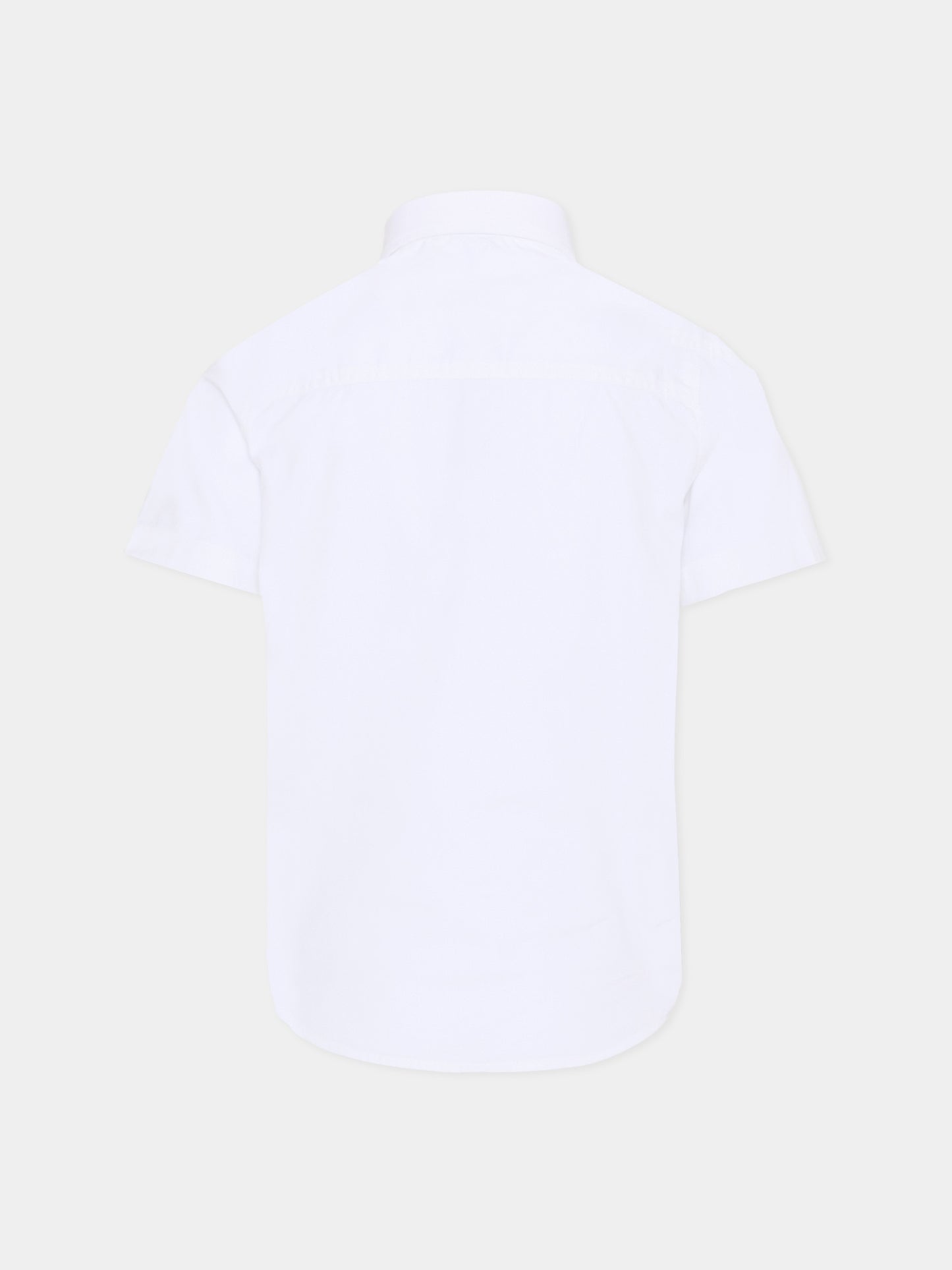 Camicia bianca per bambino con logo ricamato,Boss,J53160 N50