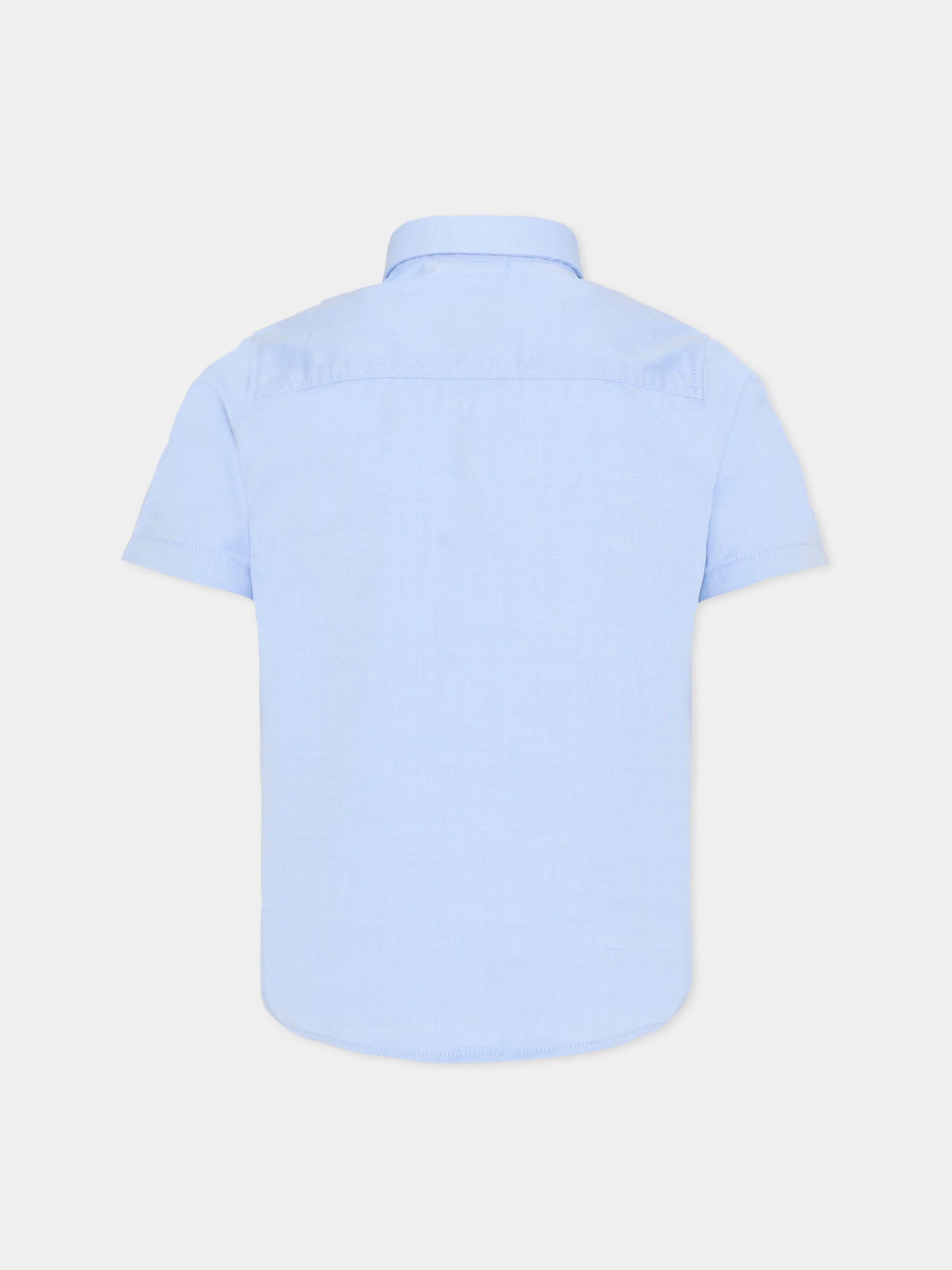 Camicia celeste per bambino con logo ricamato,Boss,J53160 77D