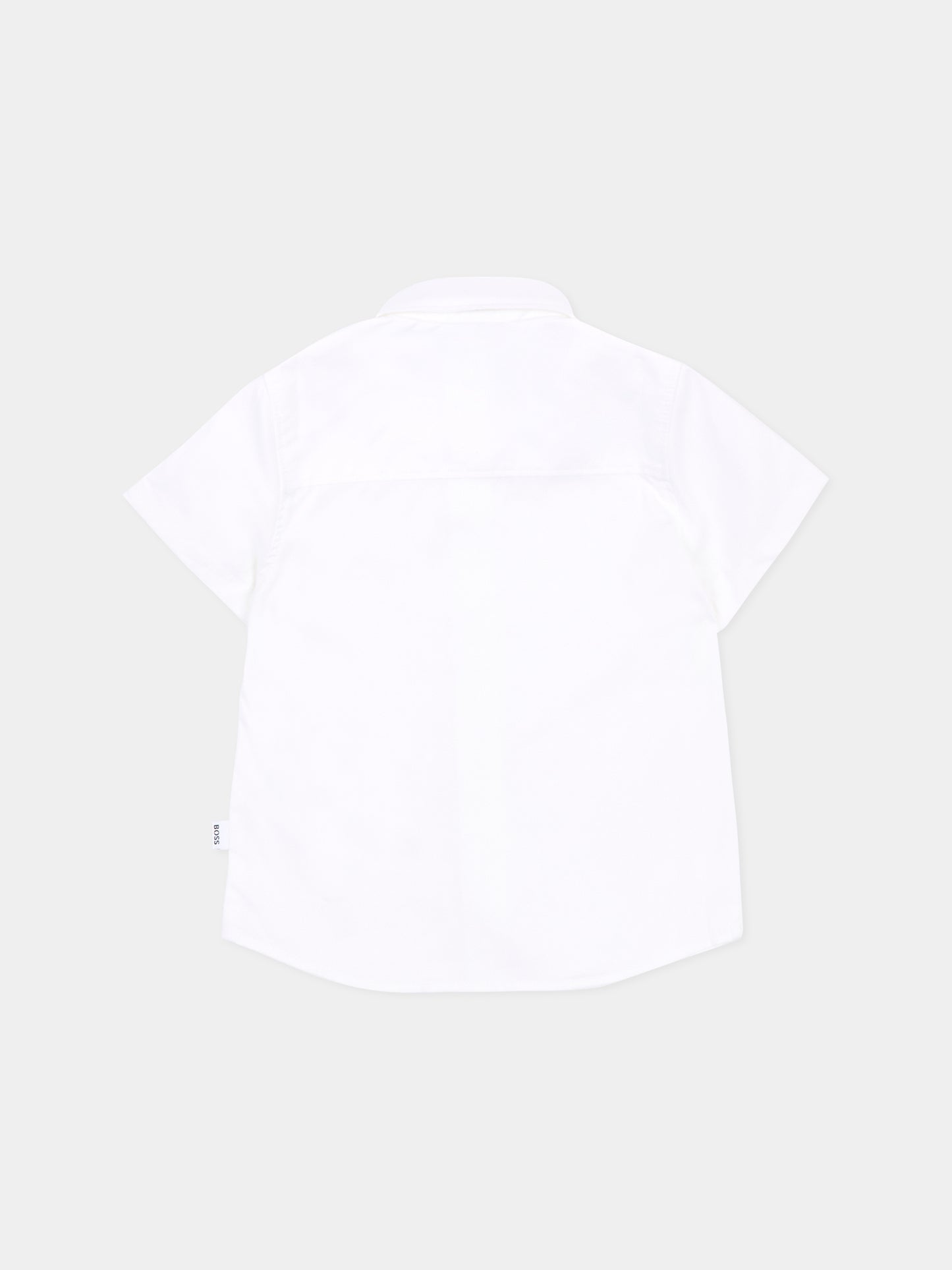 Camicia bianca per neonato con logo ricamato,Boss,J53161 10P