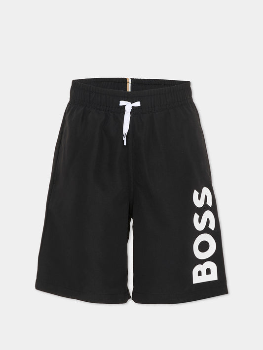 Boxer mare nero per bambino con logo,Boss,J53171 09B