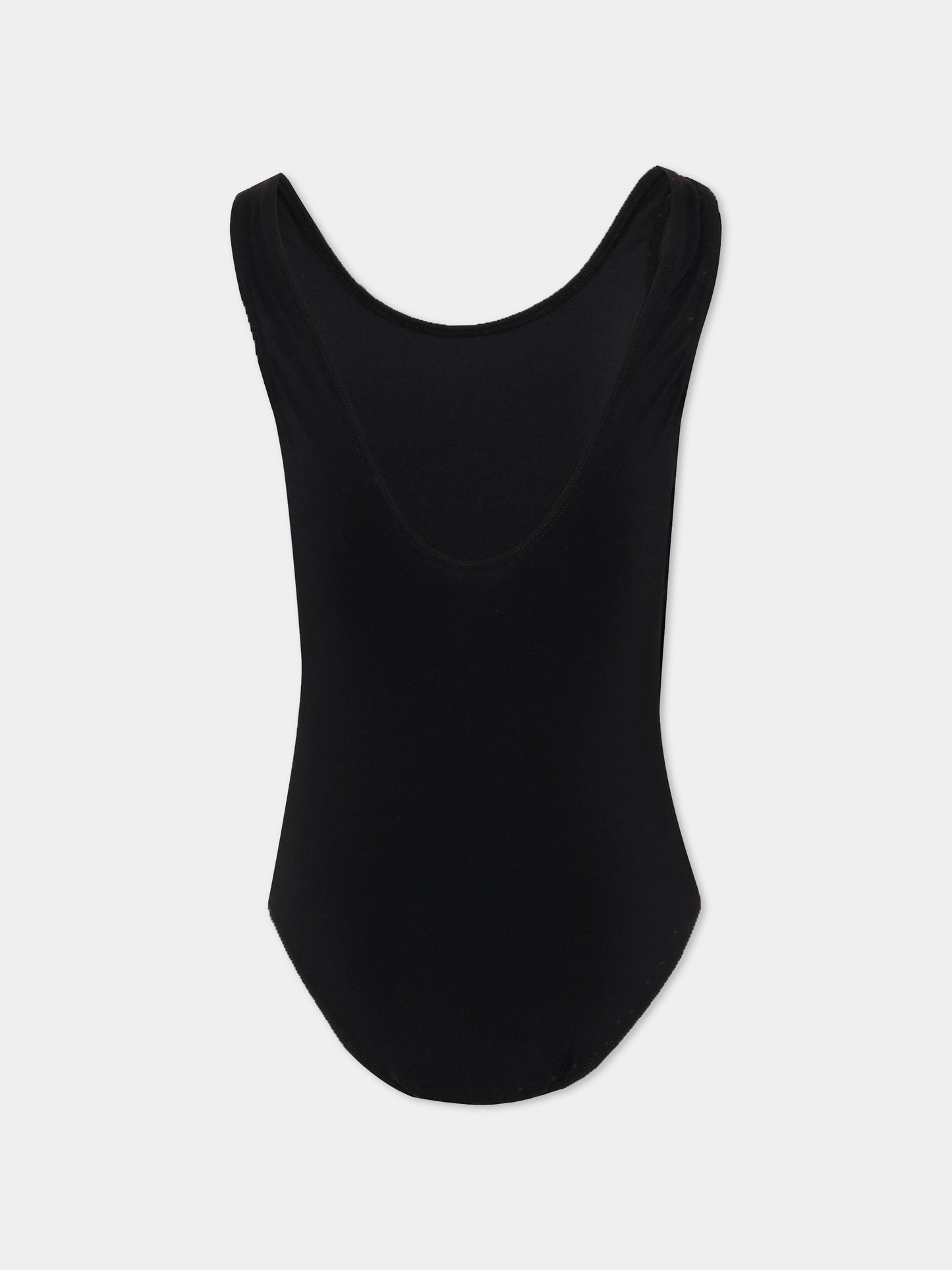 Costume intero nero per bambina con logo,Dkny,D62564 09B