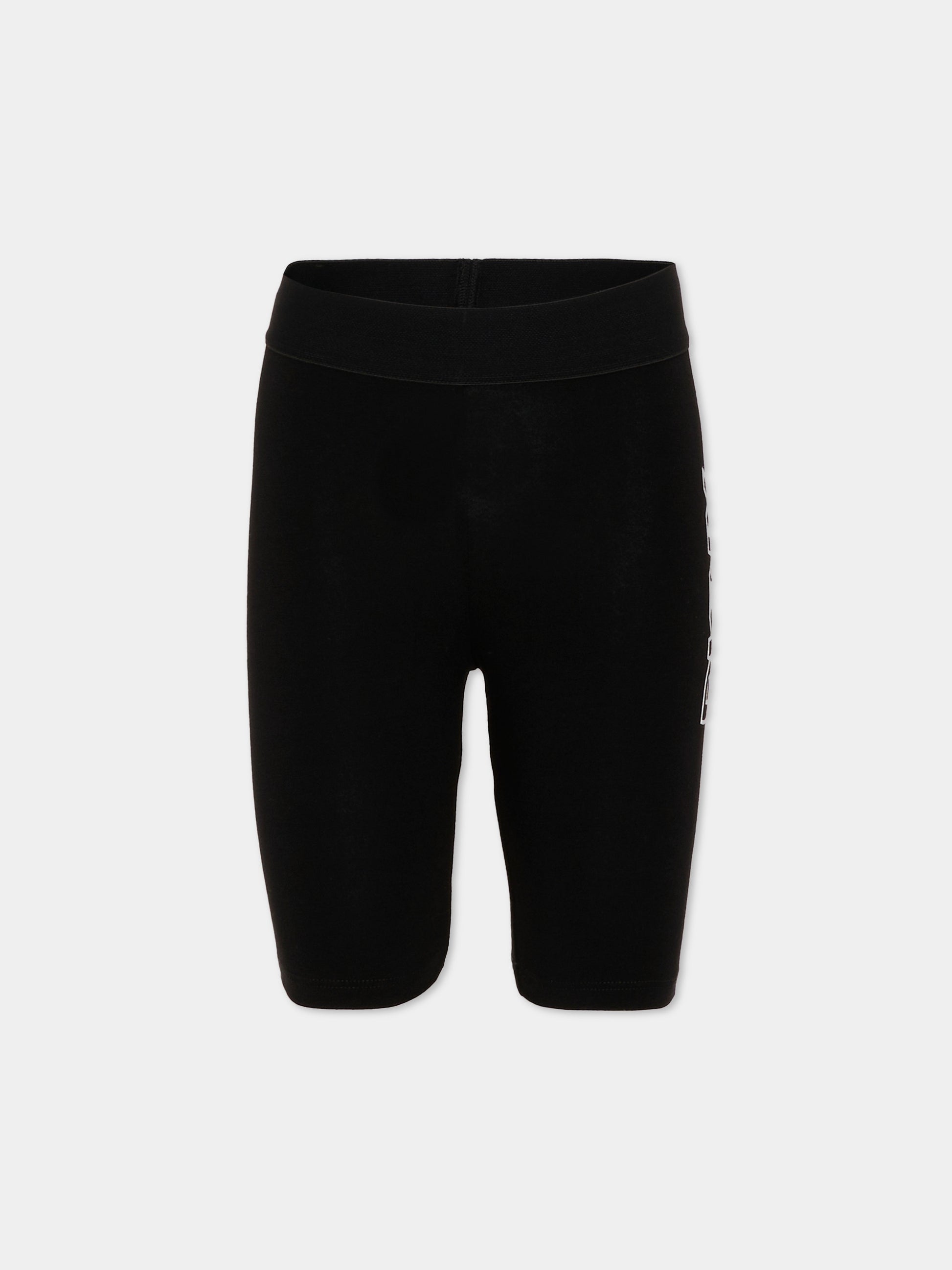 Shorts sportivi neri per bambina con logo,Dkny,D62576 09B