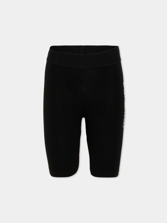 Shorts sportivi neri per bambina con logo,Dkny,D62576 09B