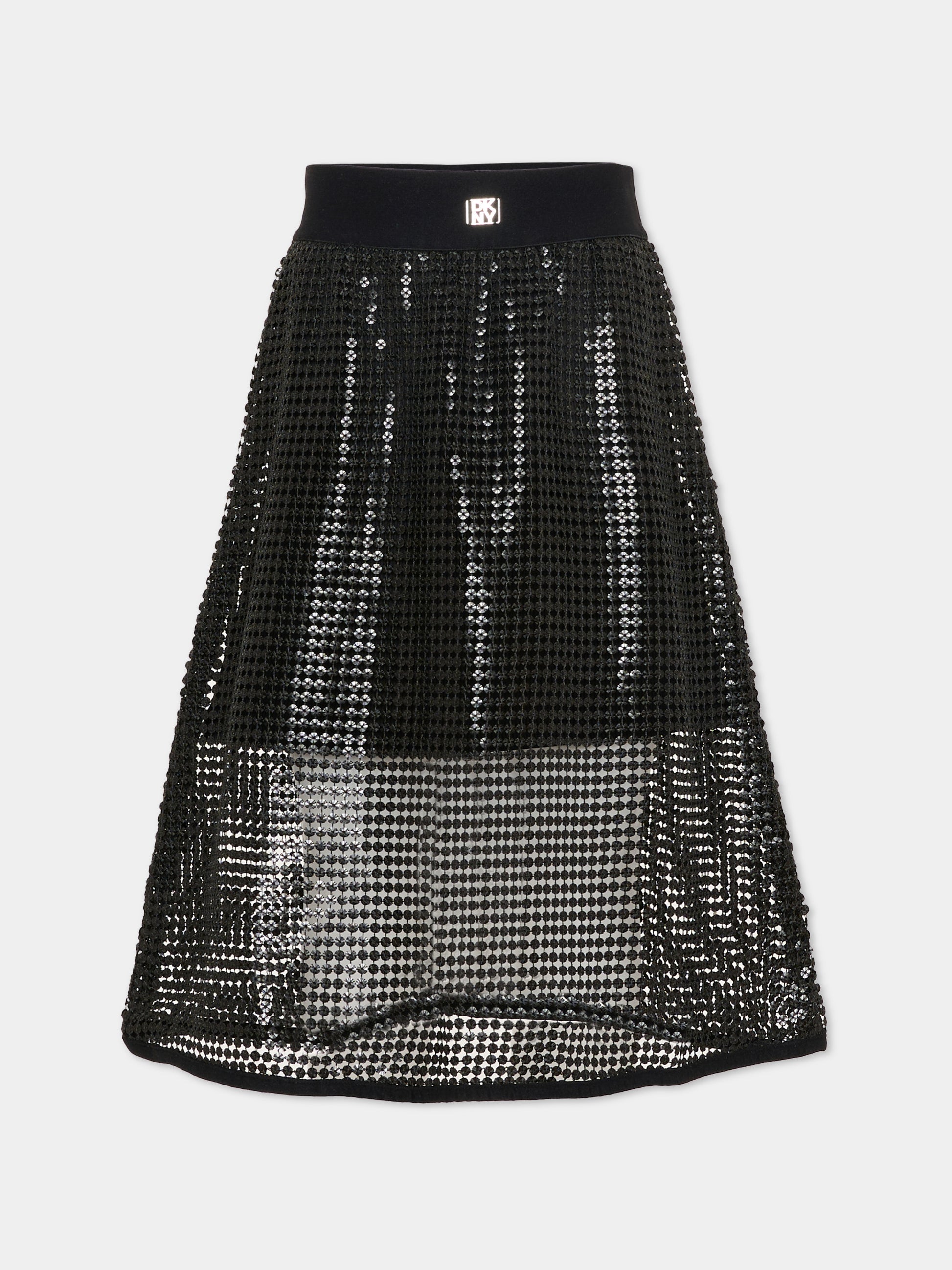 Gonna nera per bambina con logo,Dkny,D62594 09B
