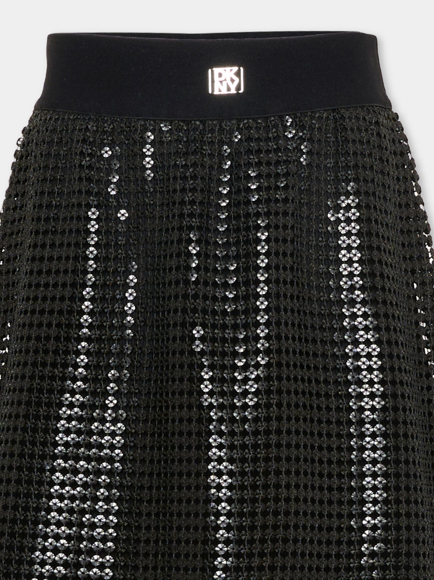 Gonna nera per bambina con logo,Dkny,D62594 09B