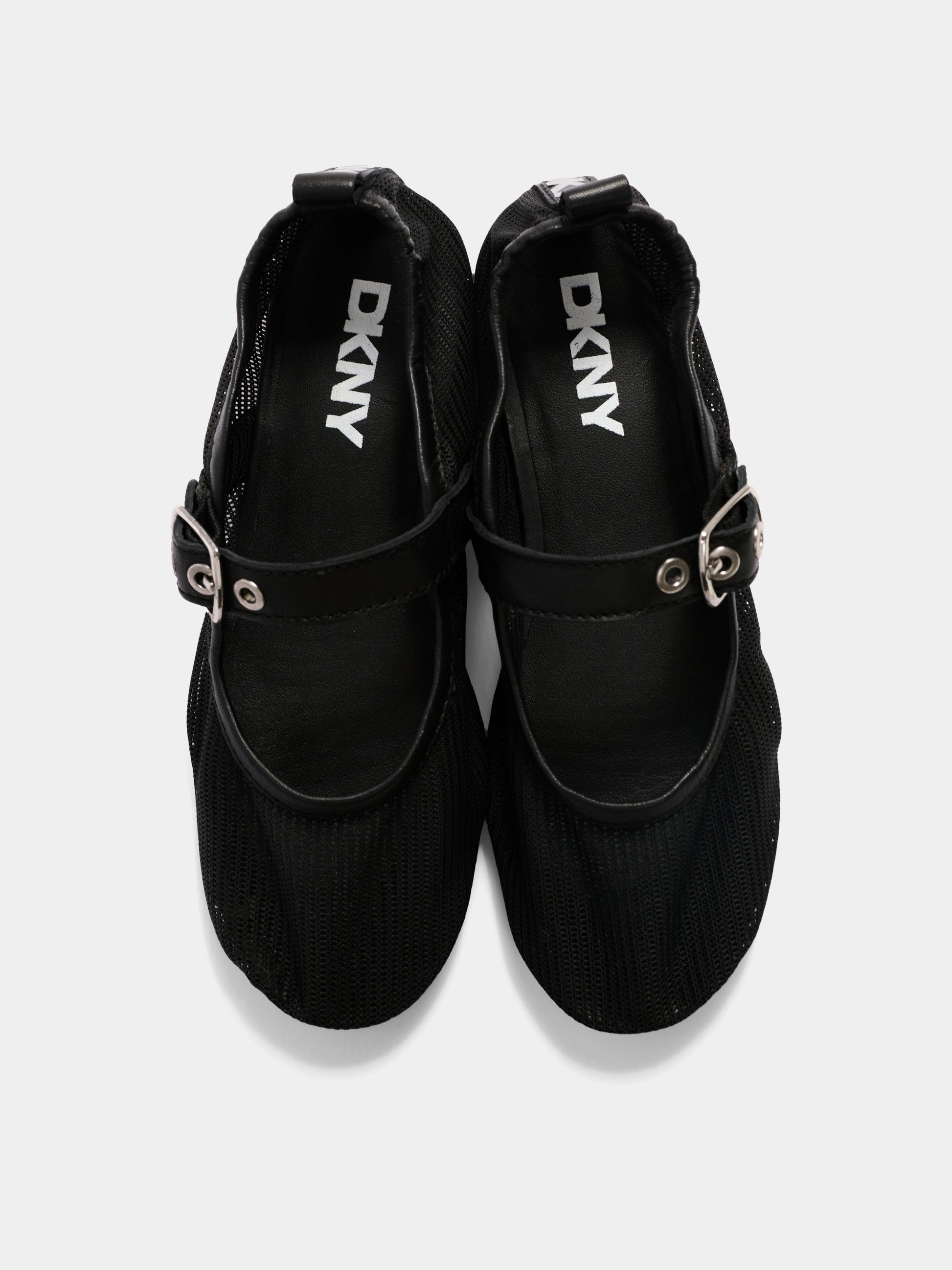 Ballerine nere per bambina a rete,Dkny,D62636 09B