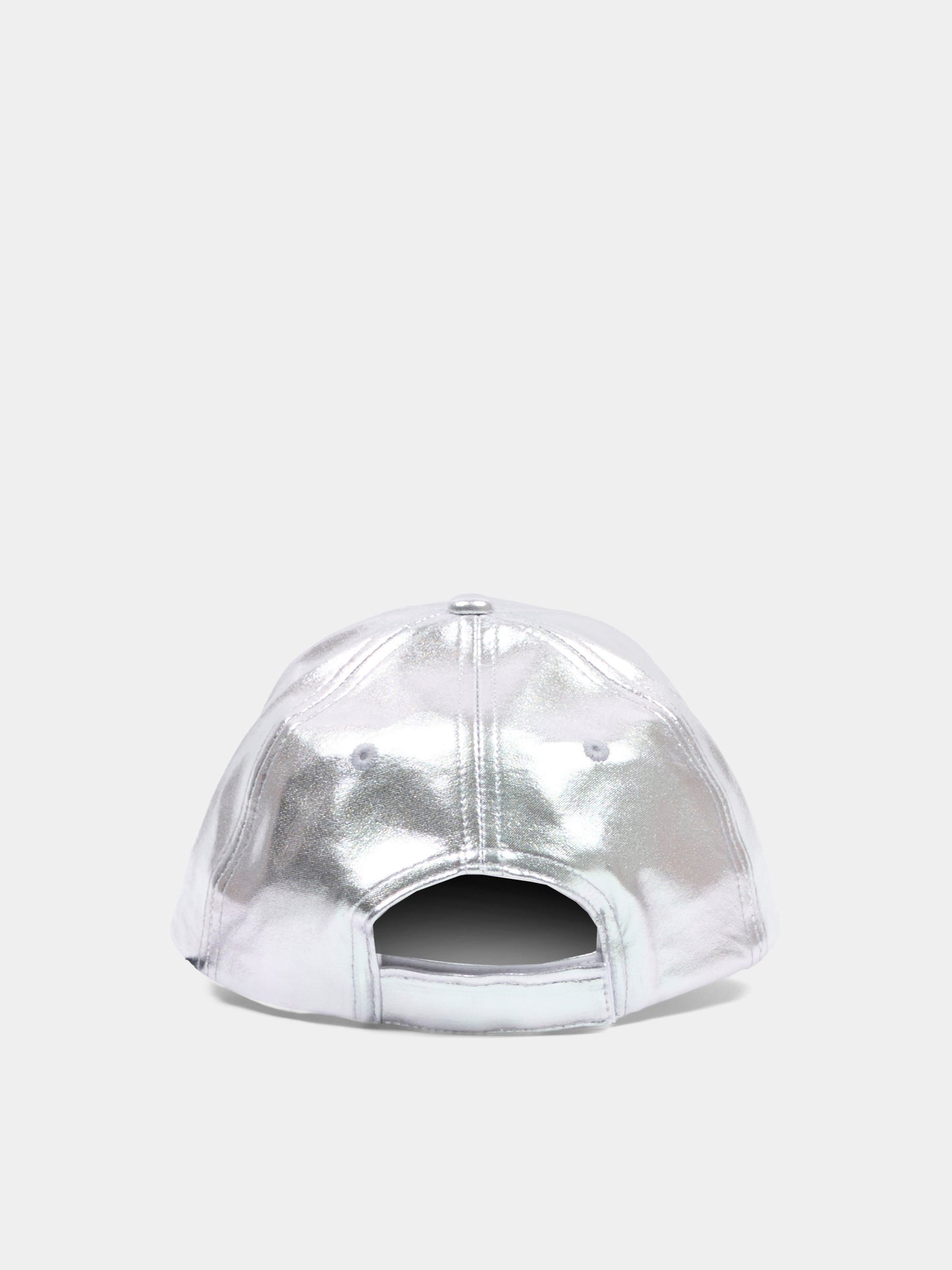 Cappello con visiera argento per bambina logo,Dkny,D62644 016