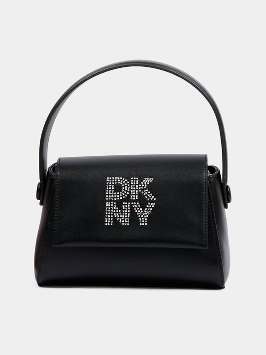 Borsa casual nera per bambina con logo,Dkny,D62685 09B